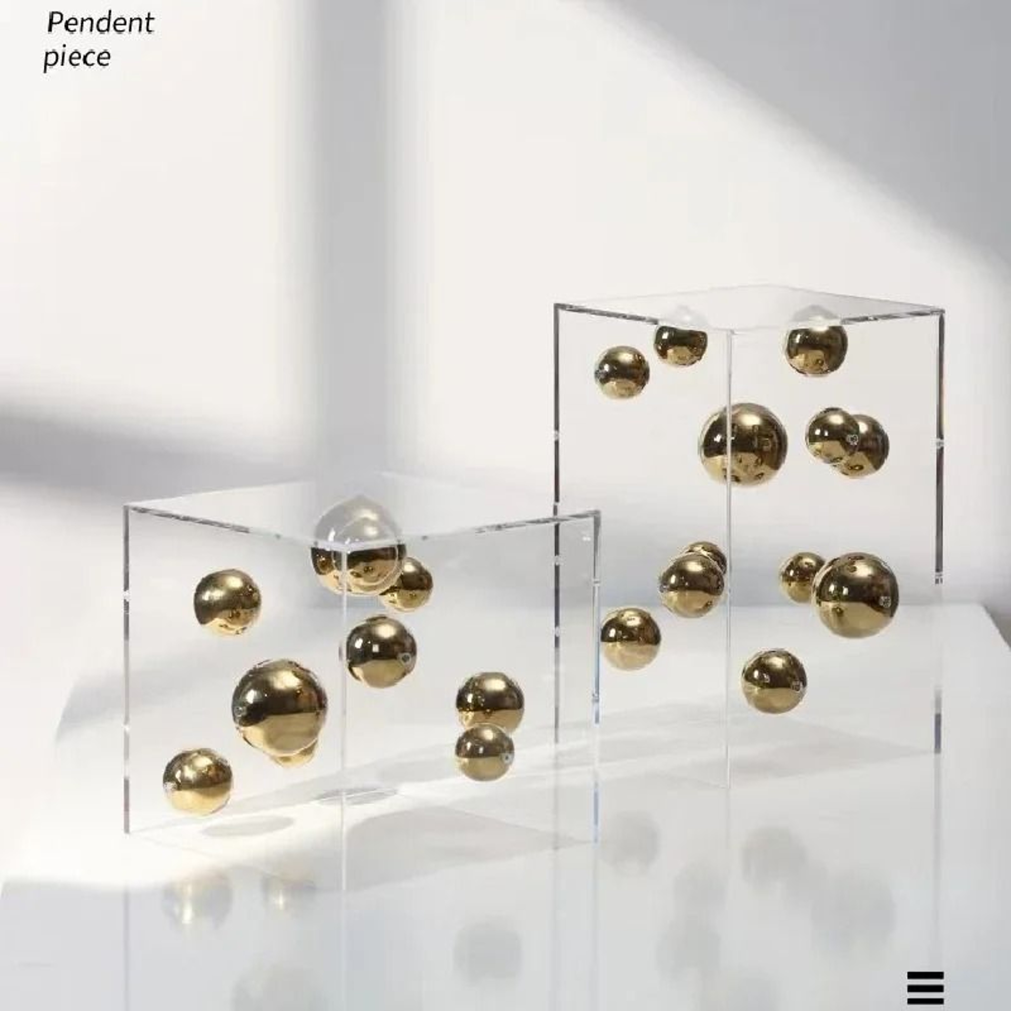 Modern Geometric Metal Ball In Acrylic Box  Minimalist Luxury Tabletop Decor For Home And Office 1
