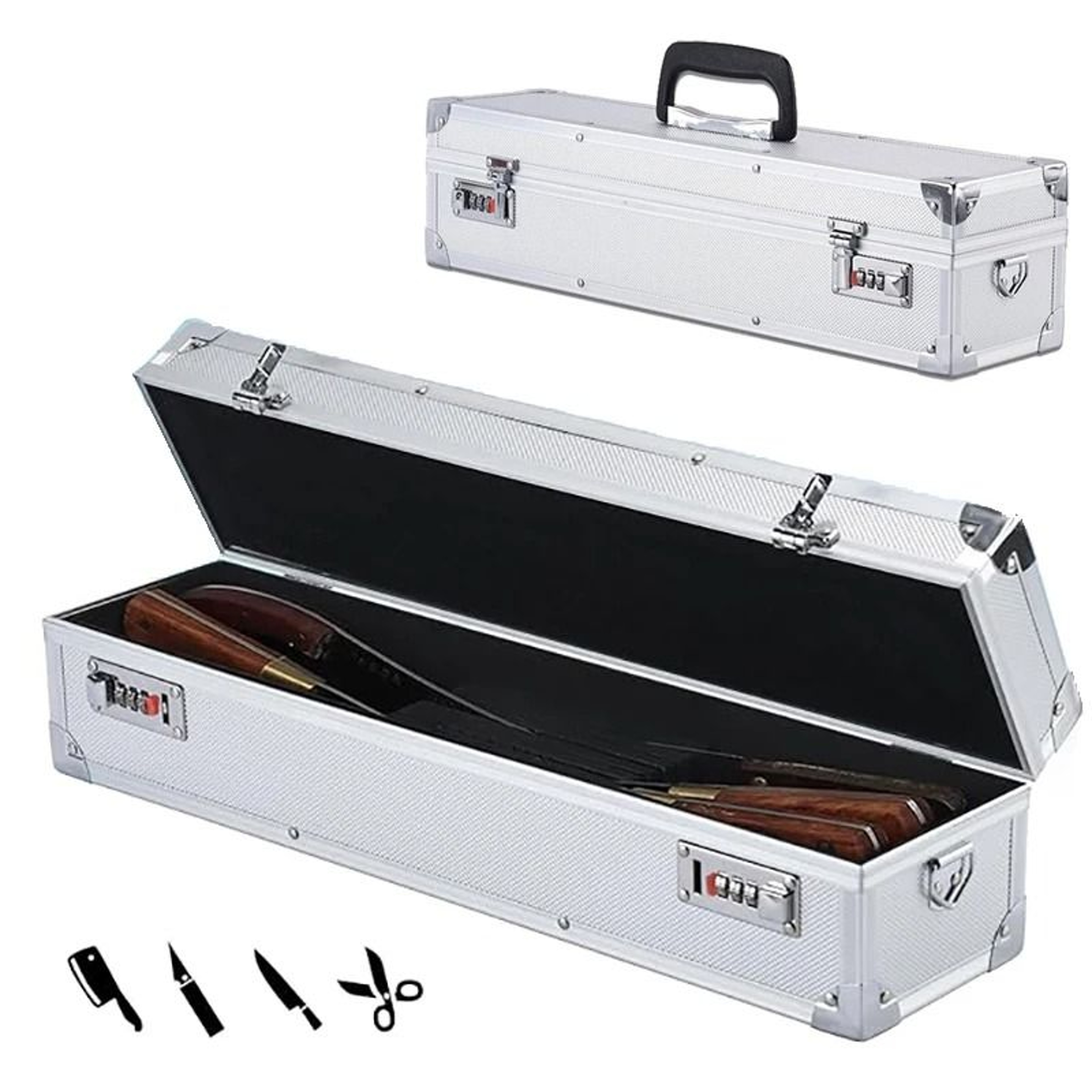 MultiFunctional Chef Knife Storage Case  Professional Aluminum Knife Organizer With Combination Loc 1