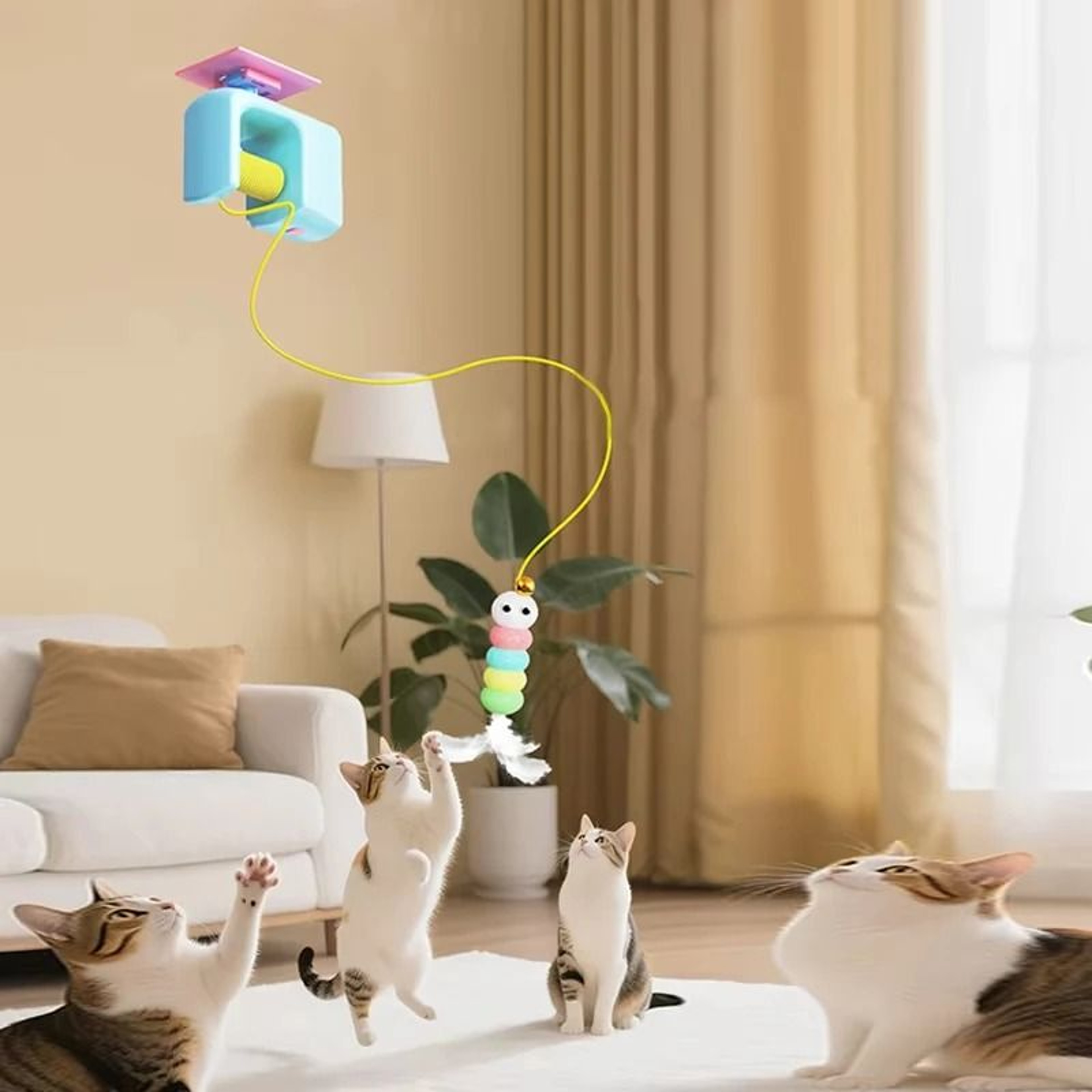 Interactive Electric Cat YoYo  Smart DoorHanging Automatic Ball Toy  SelfEntertainment Feline Amuse 2