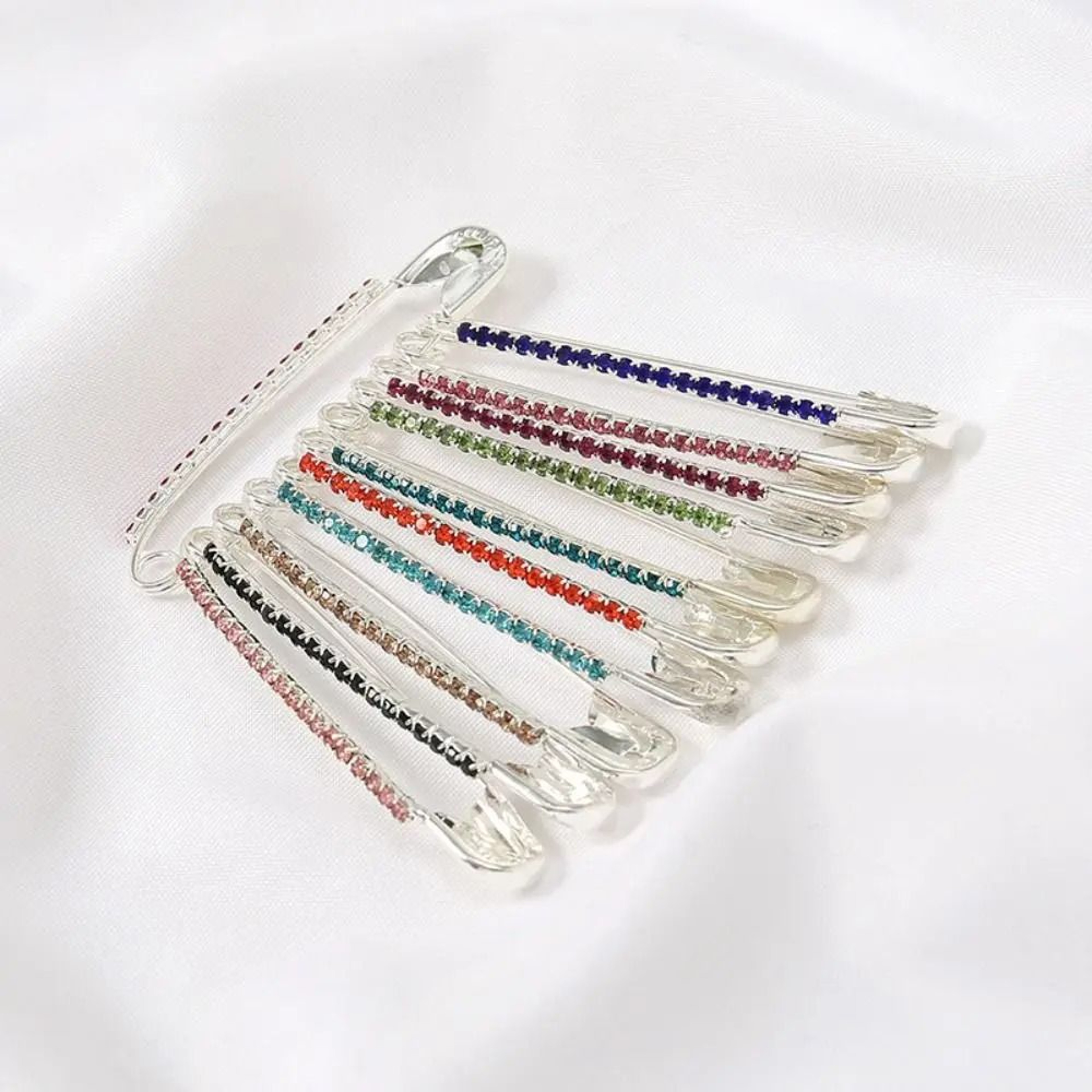 Rhinestone Safety Pin Brooches  Sweater  Shawl Hardware Clips  HighYield Sartorial Interaction Hub 10