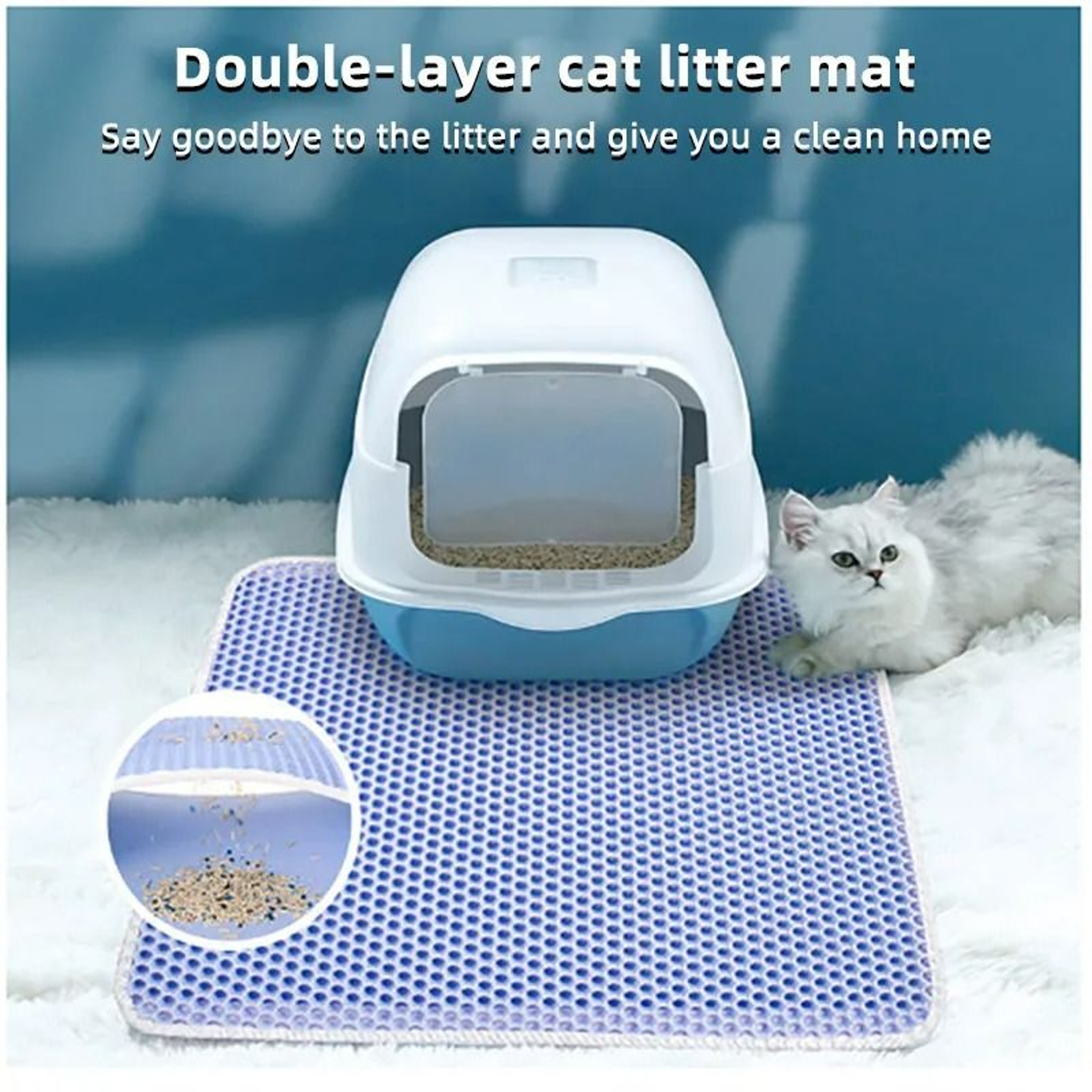 DoubleLayer Waterproof Cat Litter Trapping Mat 3