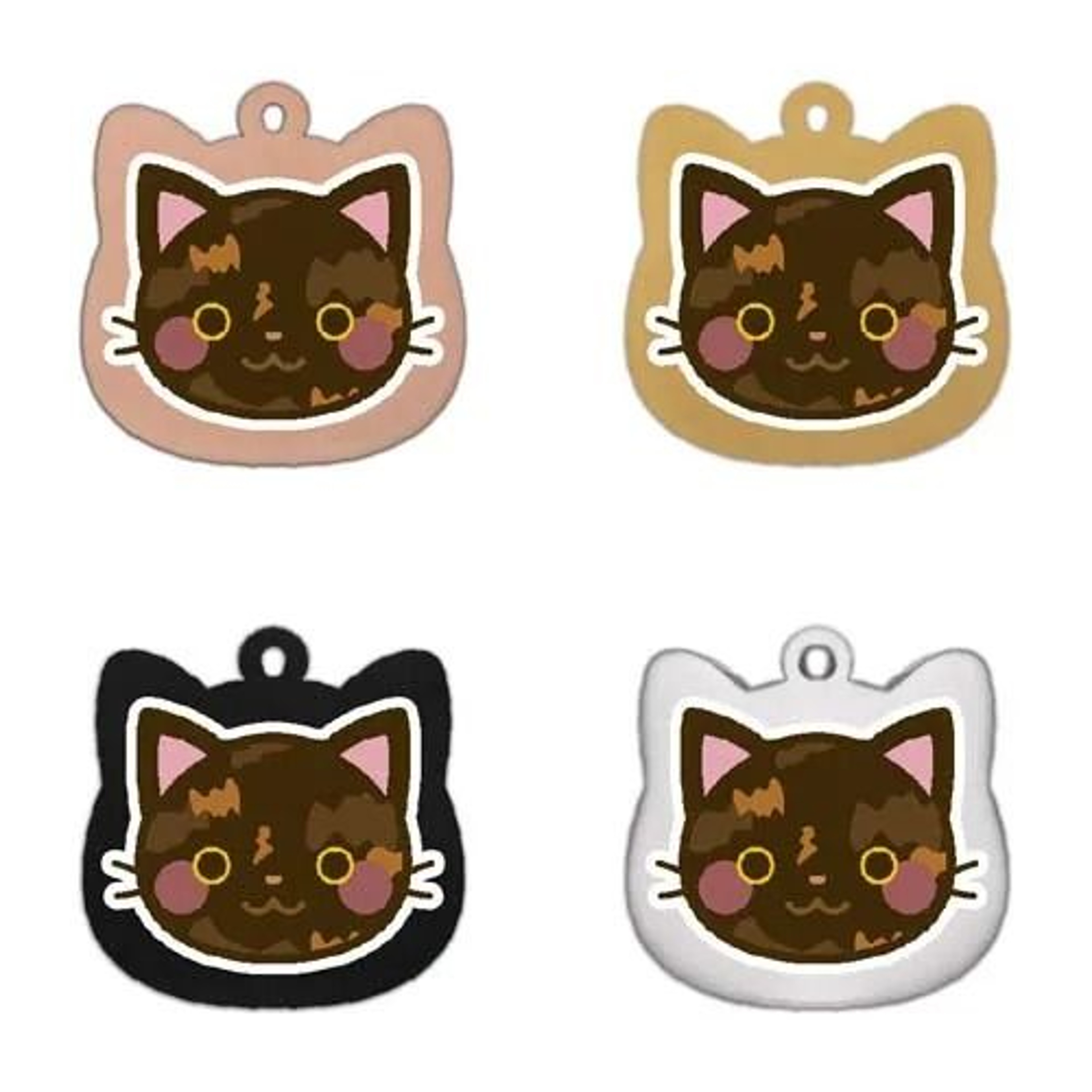 Cute Personalized Stainless Steel Cat Identification Tags 17