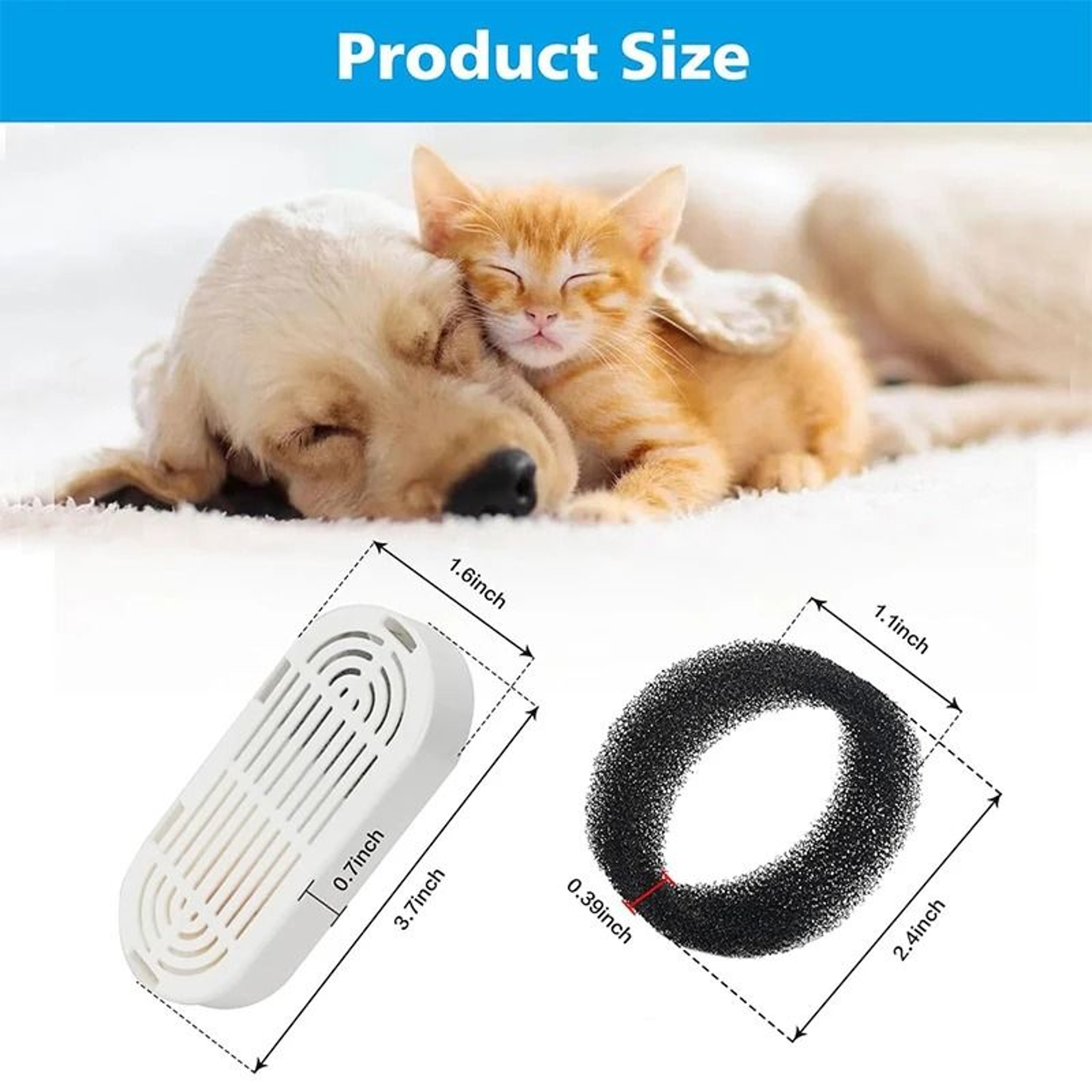 6Piece Premium Circular Replacement Filters For Pet Fountains 6