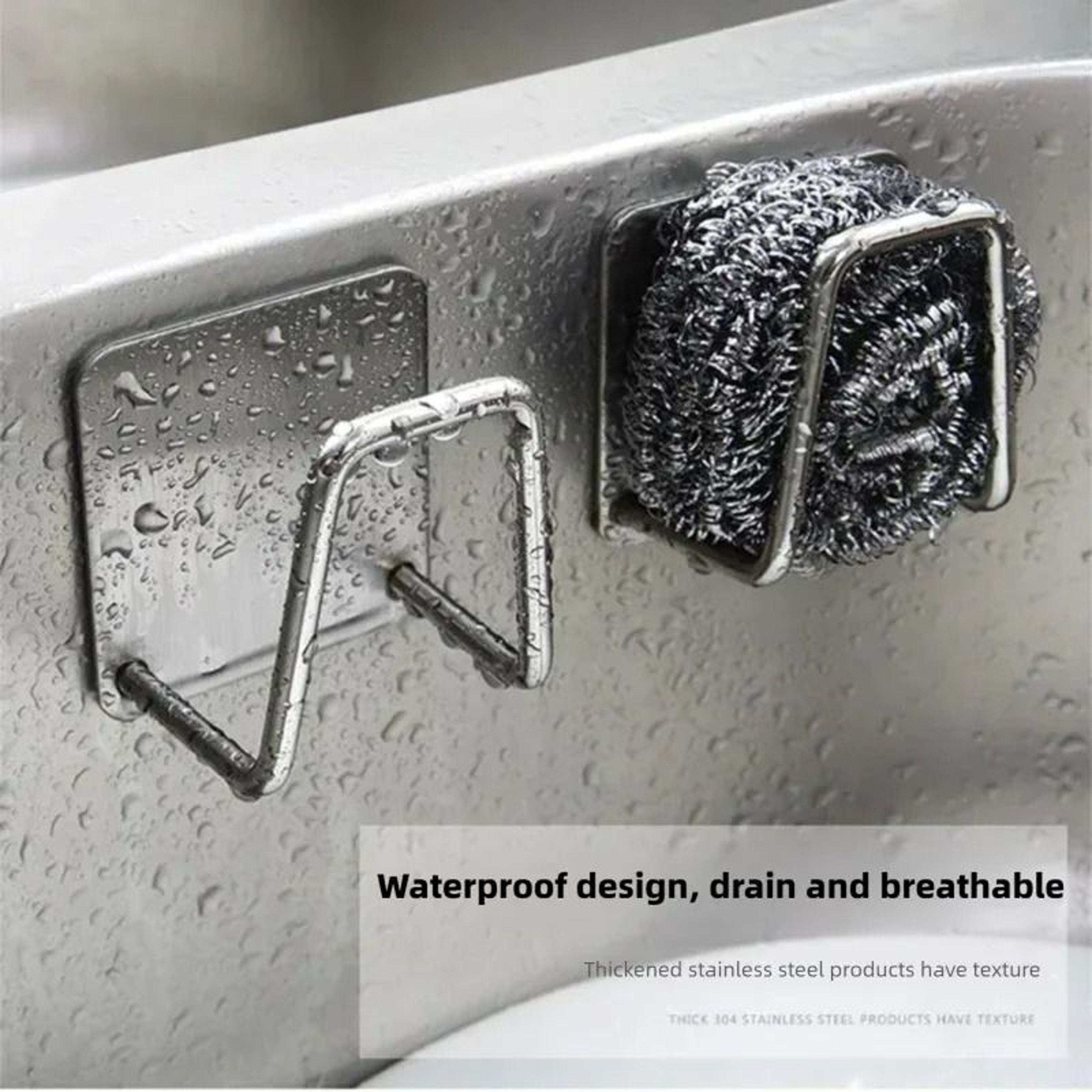 SelfAdhesive Stainless Steel Sponge Holder Set 3