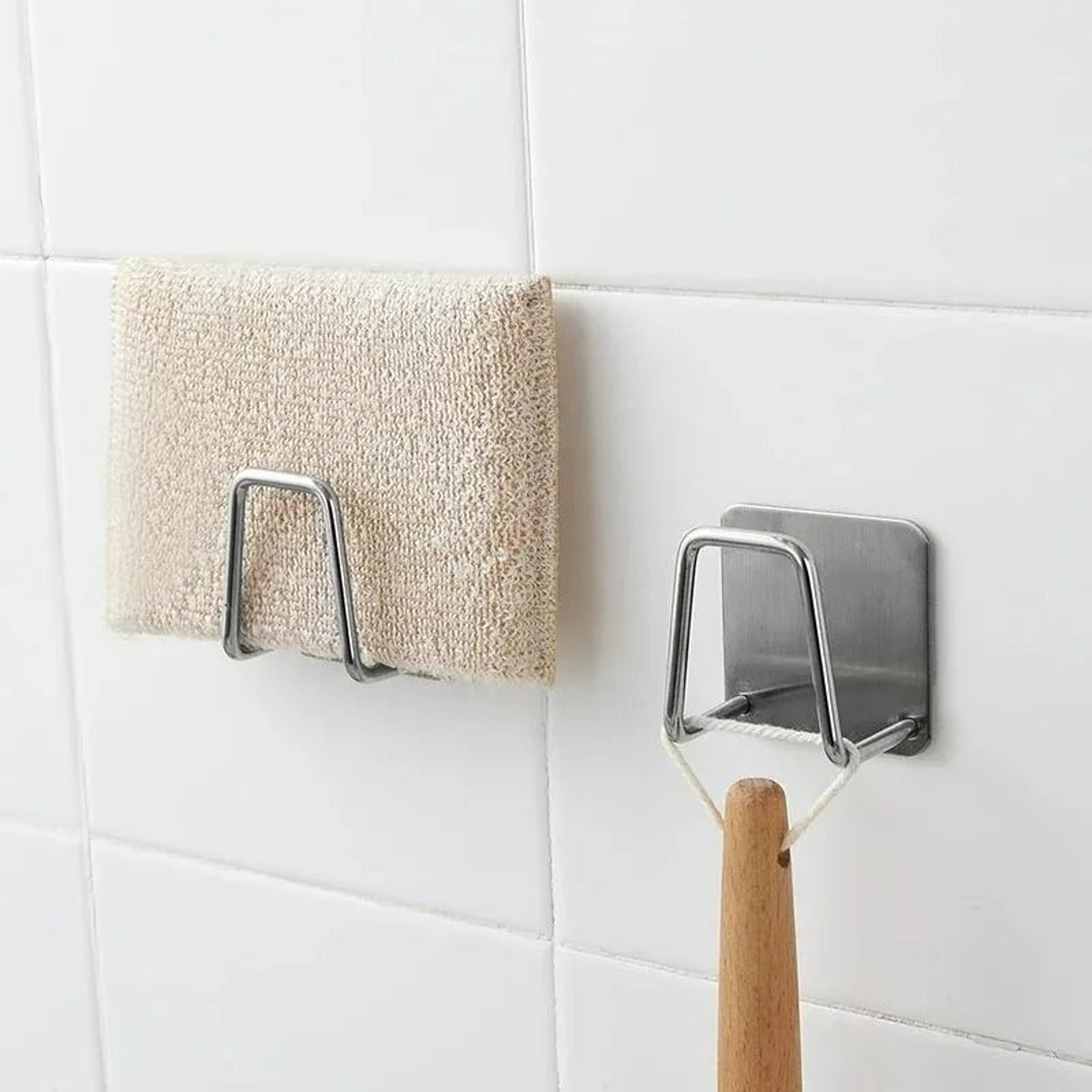 SelfAdhesive Stainless Steel Sponge Holder Set 4