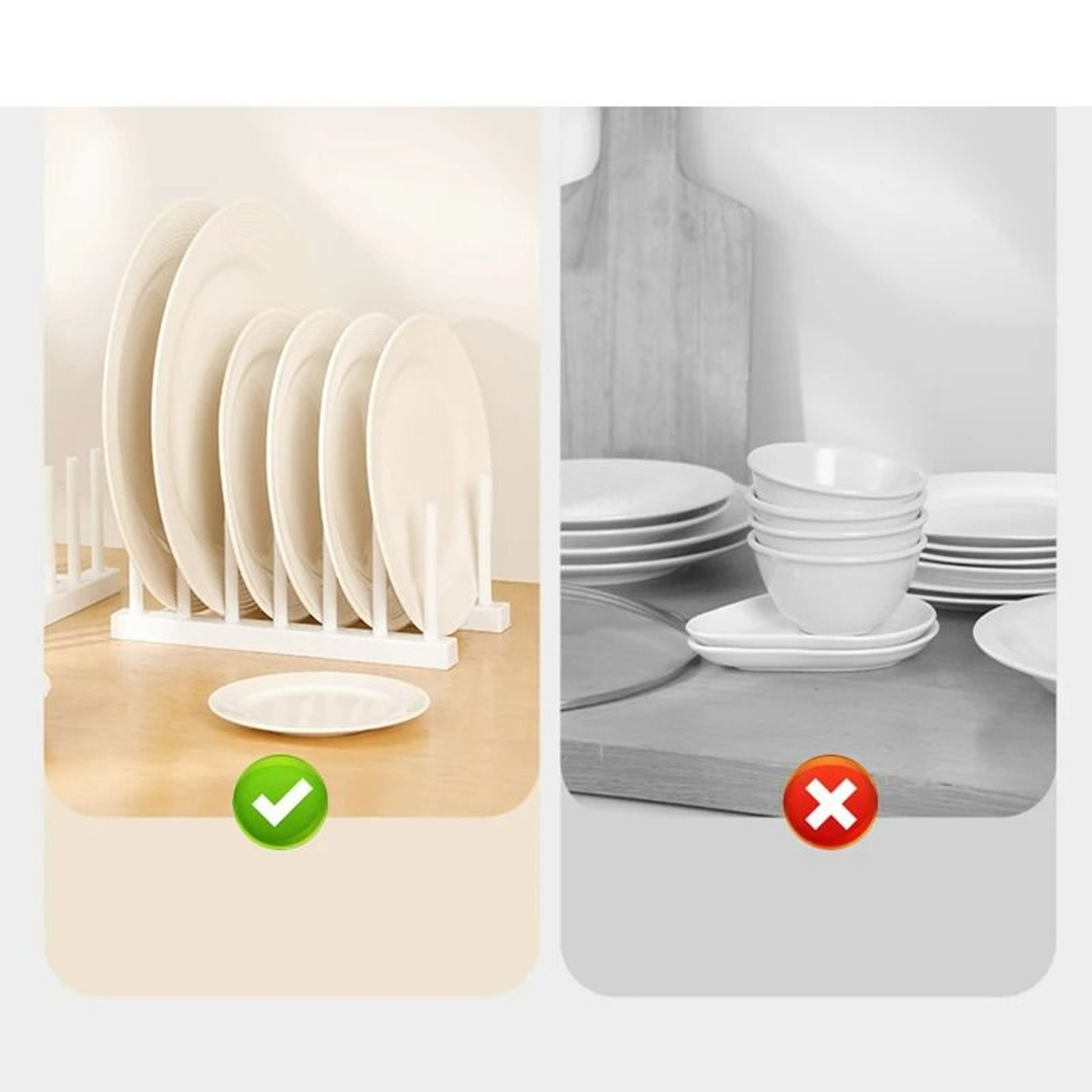 Plastic Dish Drainer Rack And Detachable Pot Lid Storage Shelf 3