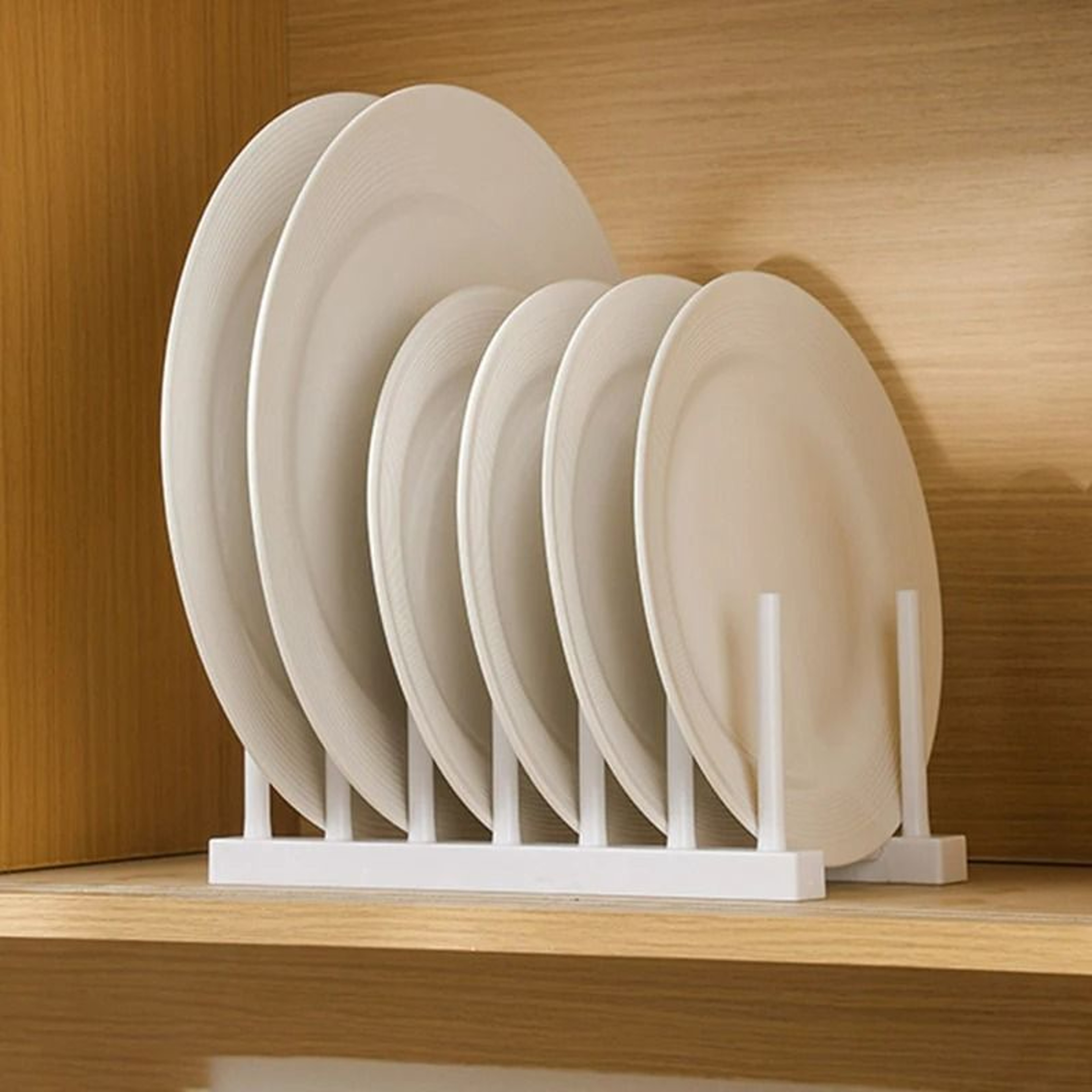 Plastic Dish Drainer Rack And Detachable Pot Lid Storage Shelf 4
