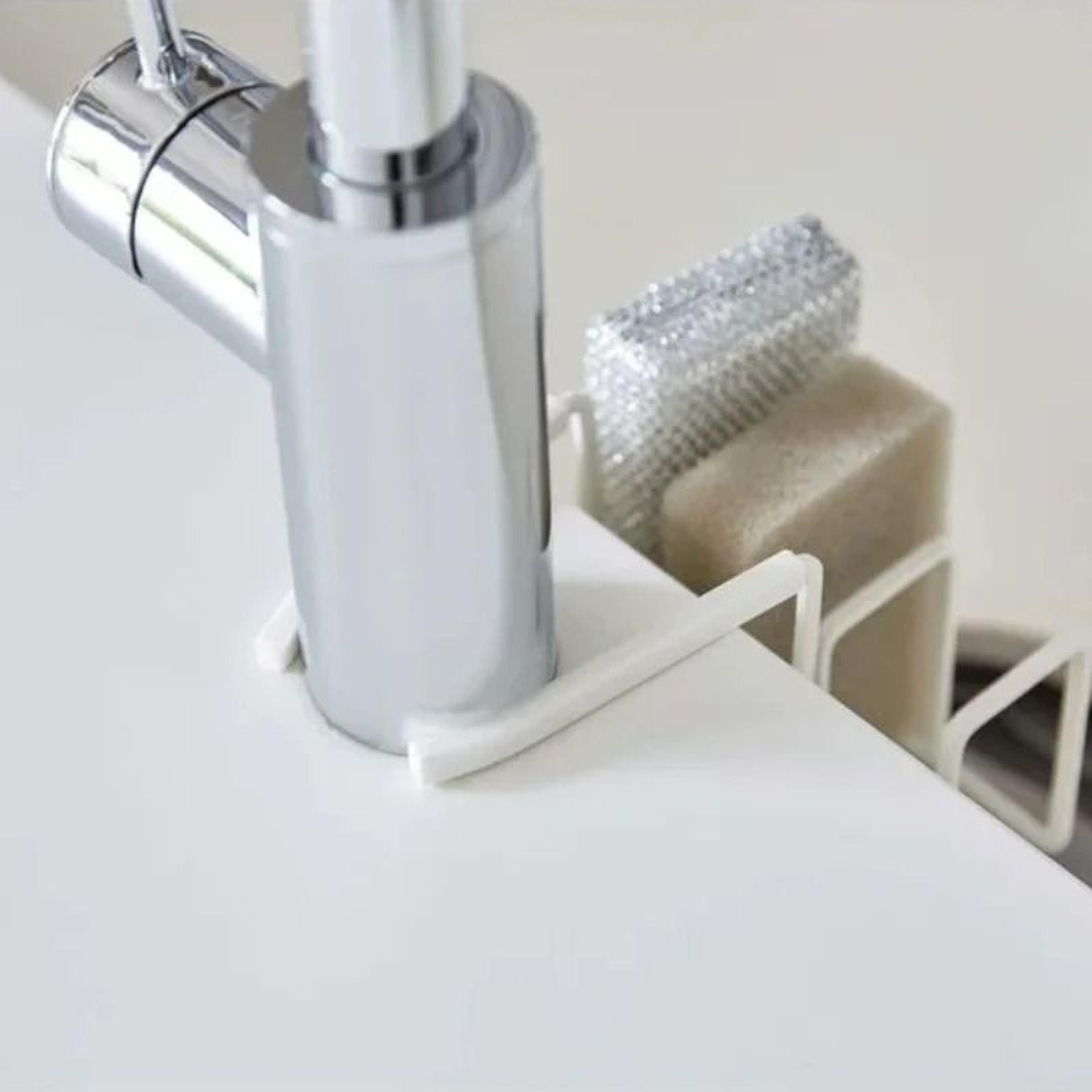 Household Kitchen Faucet Drain Rack And Steel Wire Sponge Storage Basket 2