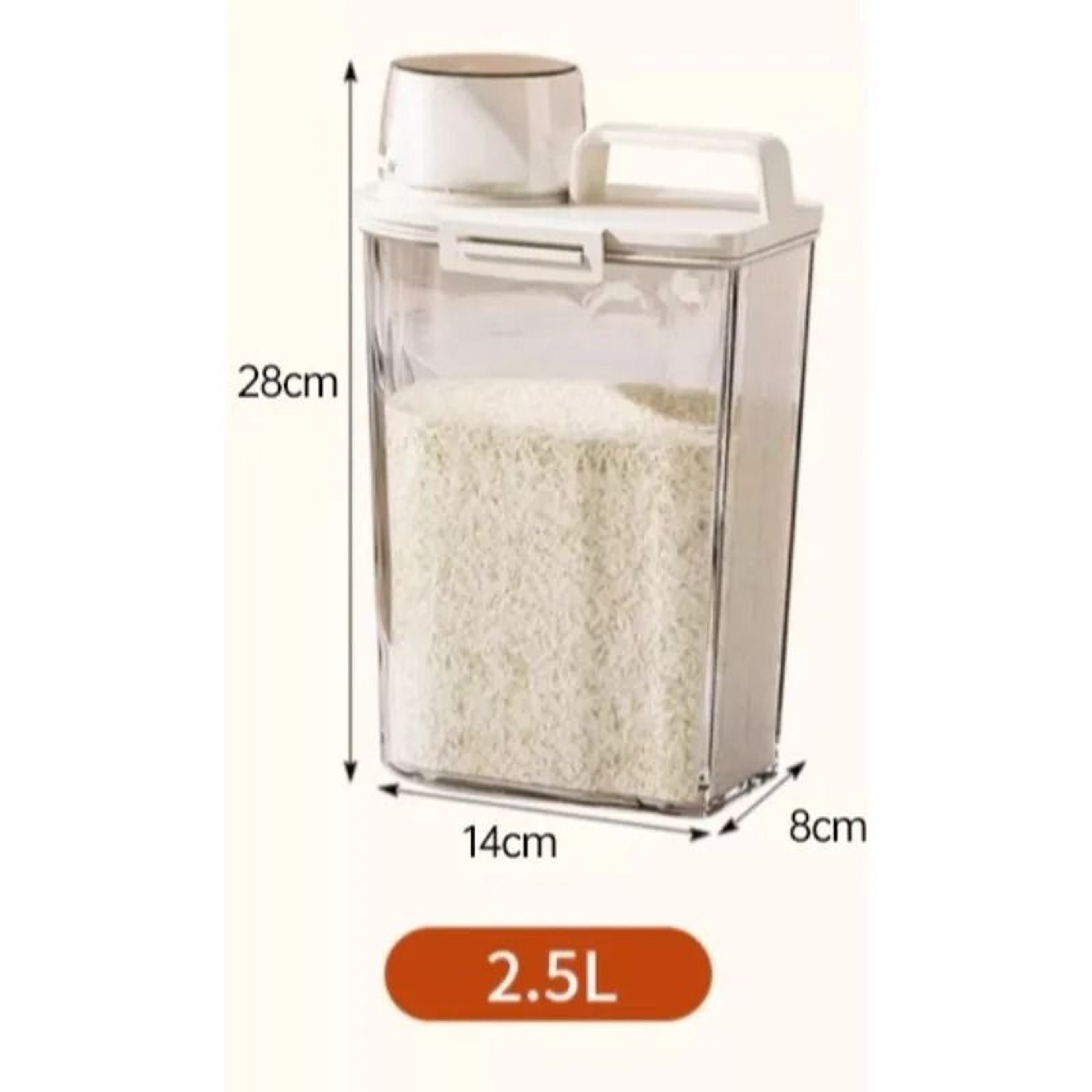 25L Portable Food Storage Box  Sealed Airtight Container For Grains Flour  Rice 5