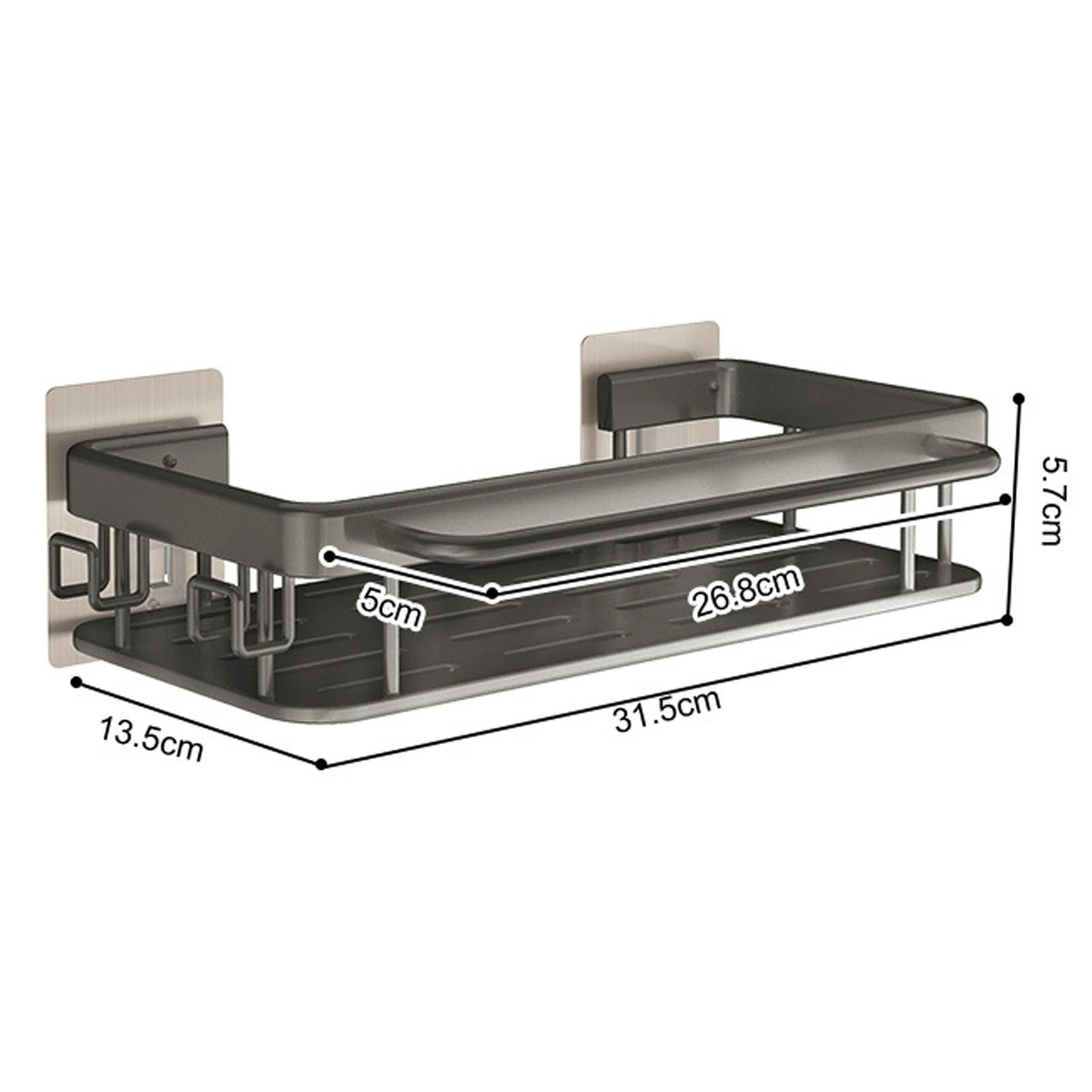 Aluminum Kitchen Sink Drain Rack With Removable Drip Tray  MultiFunctional Soap Sponge And Dishclot 6