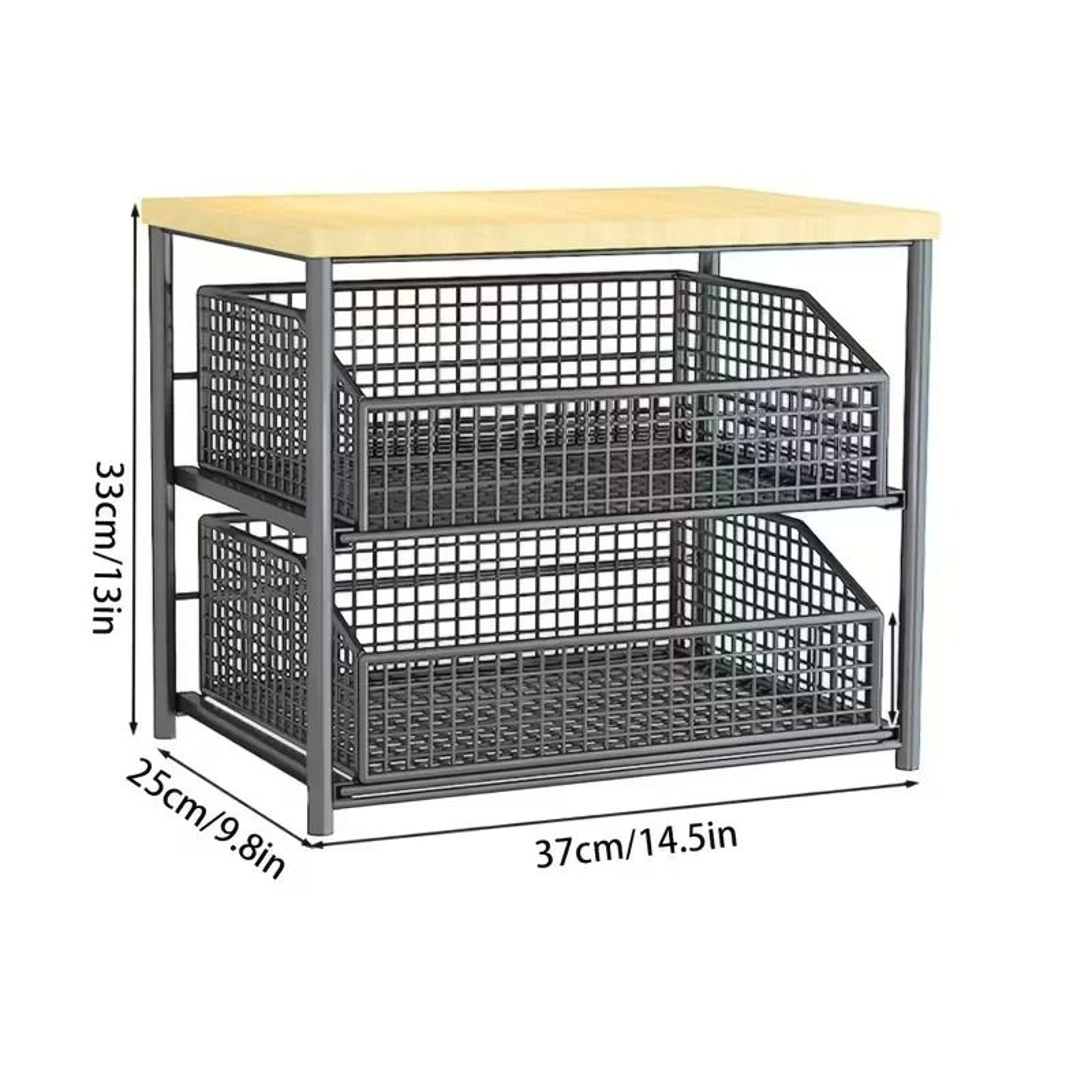 MultiLayer Kitchen Countertop Storage Rack  SpaceSaving Desktop Organizer With Drawers  Metal Baske 5