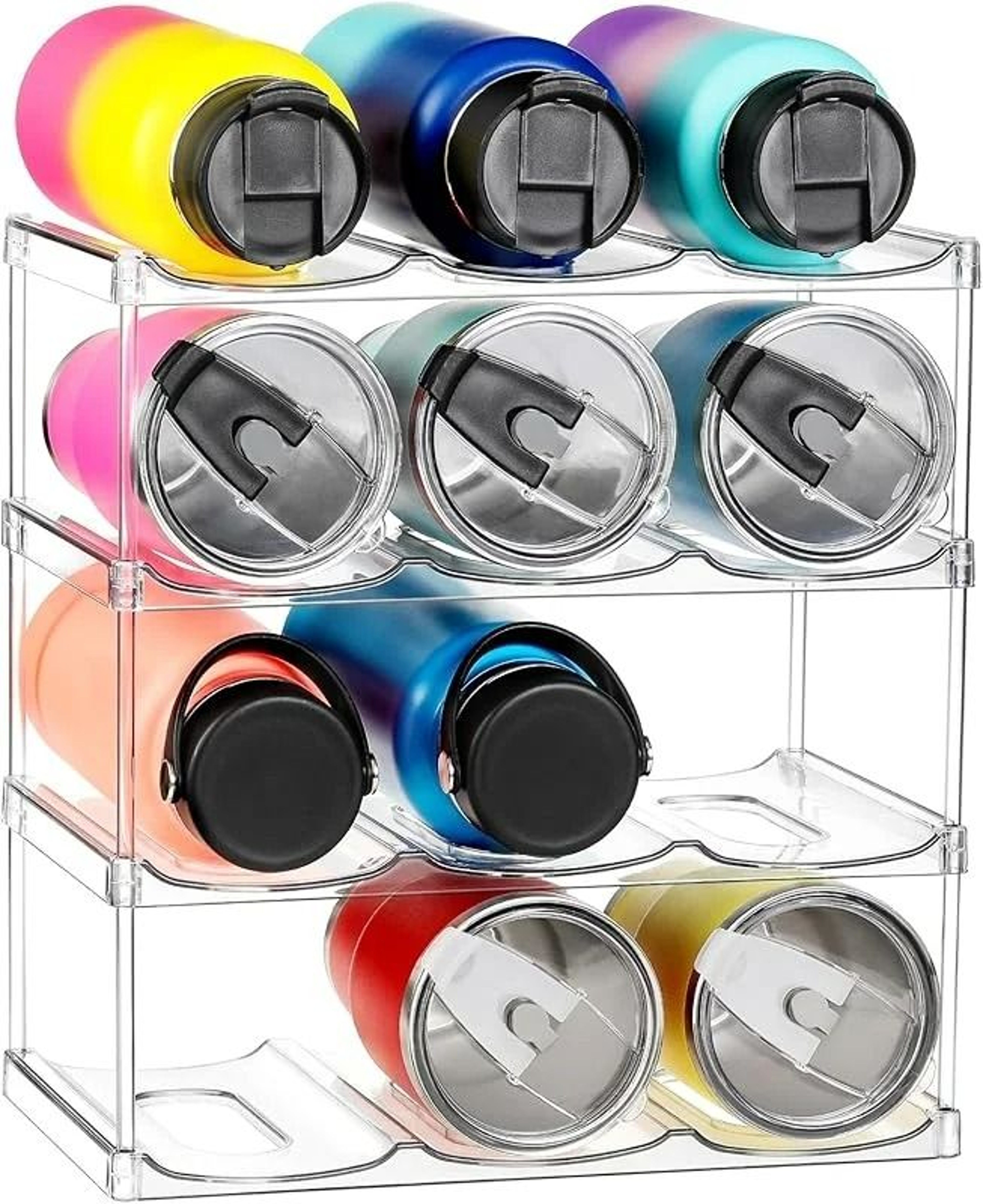 Stackable Clear Tumbler  WideDiameter Water Bottle Rack 7