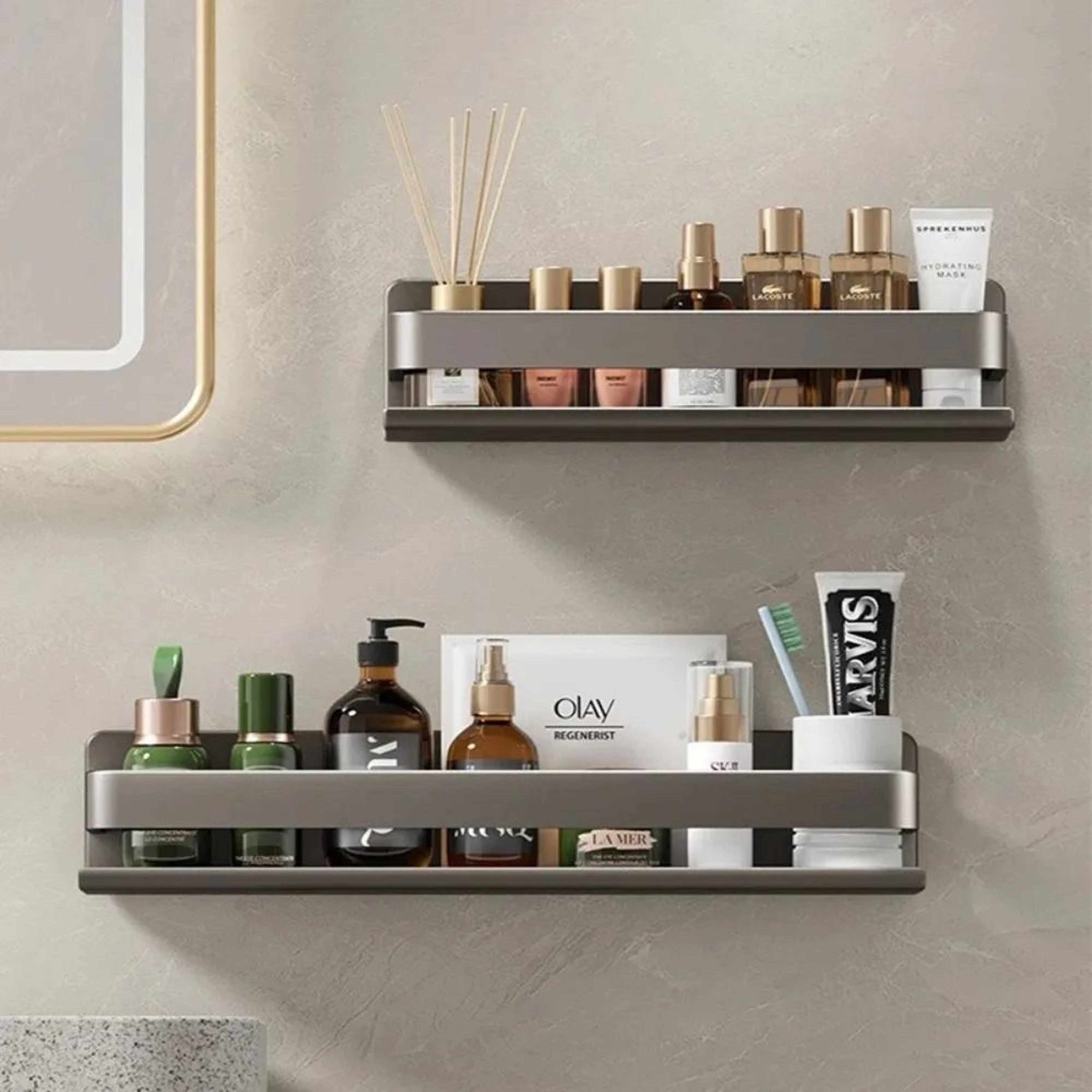 NoDrill WallMounted Organizer And Storage Rack For Bathroom And Kitchen 3