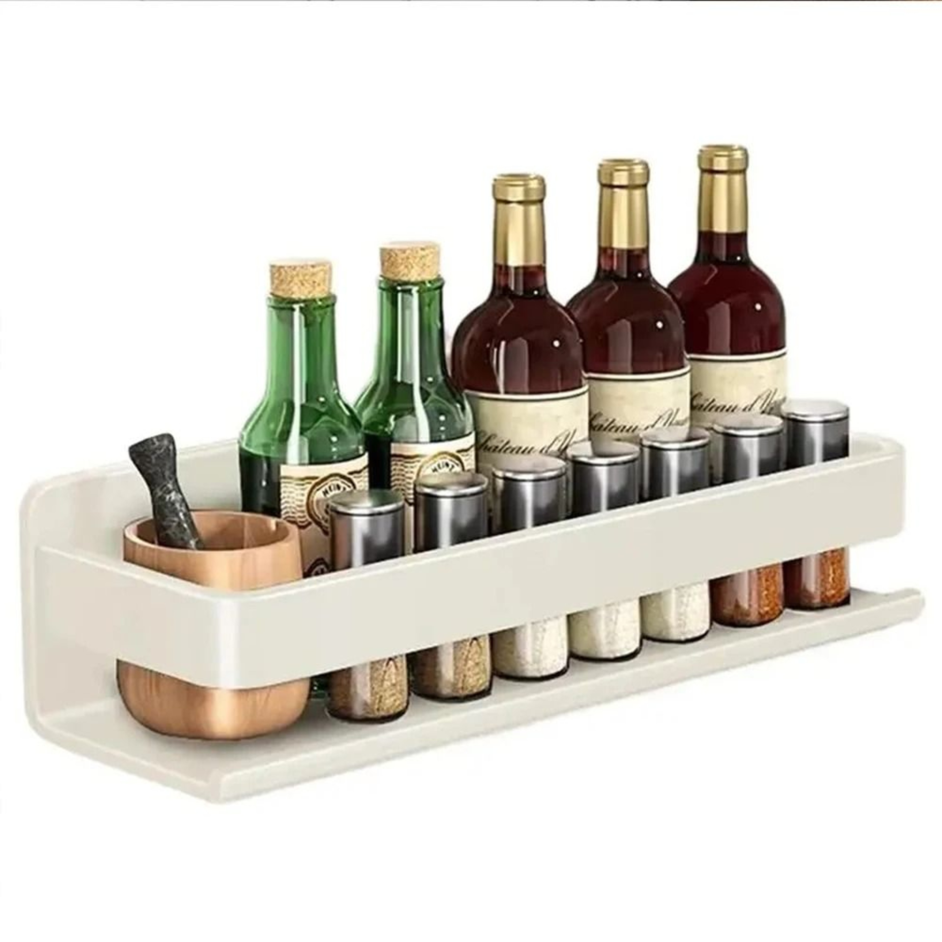 NoDrill WallMounted Organizer And Storage Rack For Bathroom And Kitchen 6
