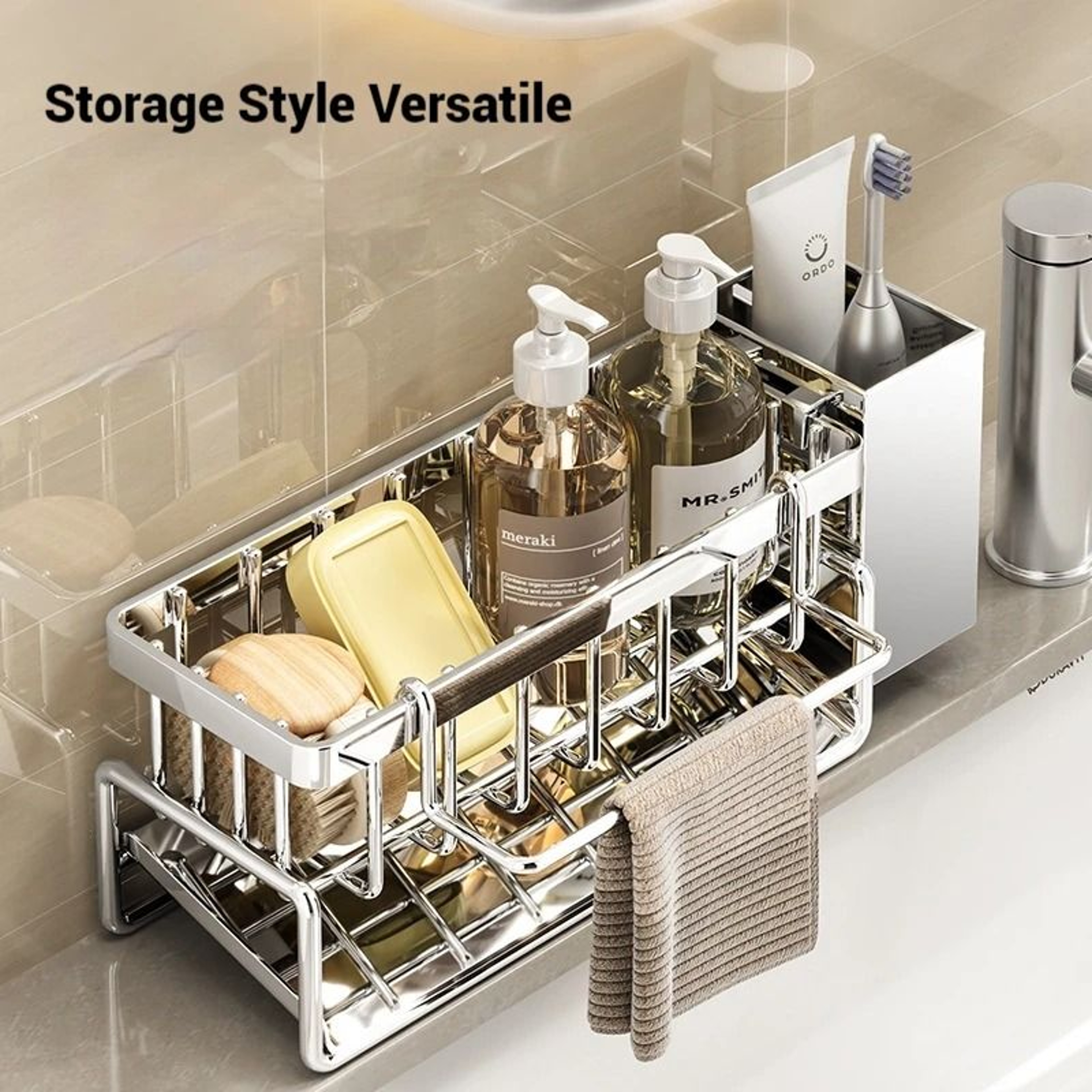 Stainless Steel Kitchen Sink Sponge Holder And Drainage Organizer 6