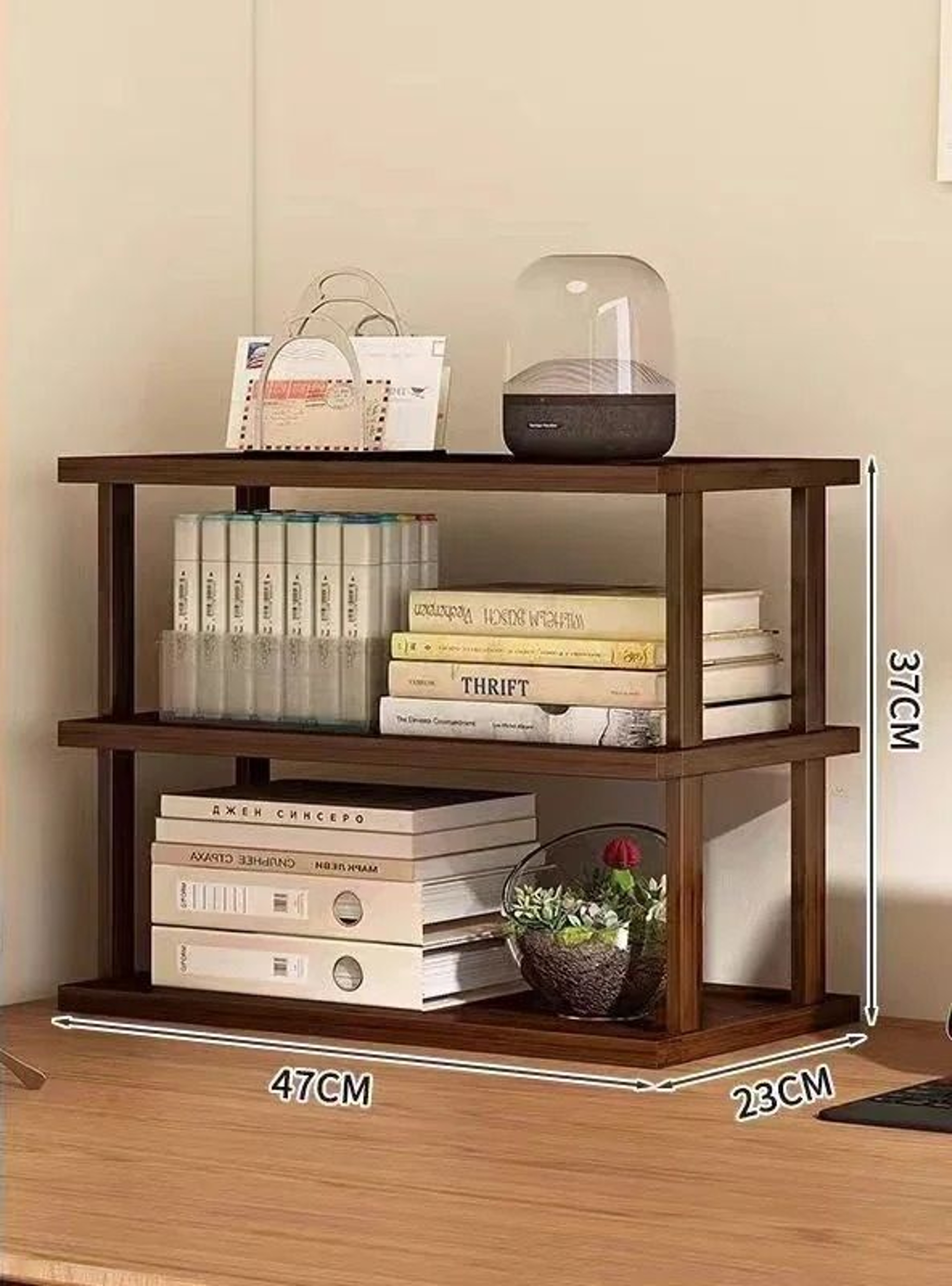 Natural Bamboo Desktop Storage Rack And MultiLayer Countertop Organizer 9