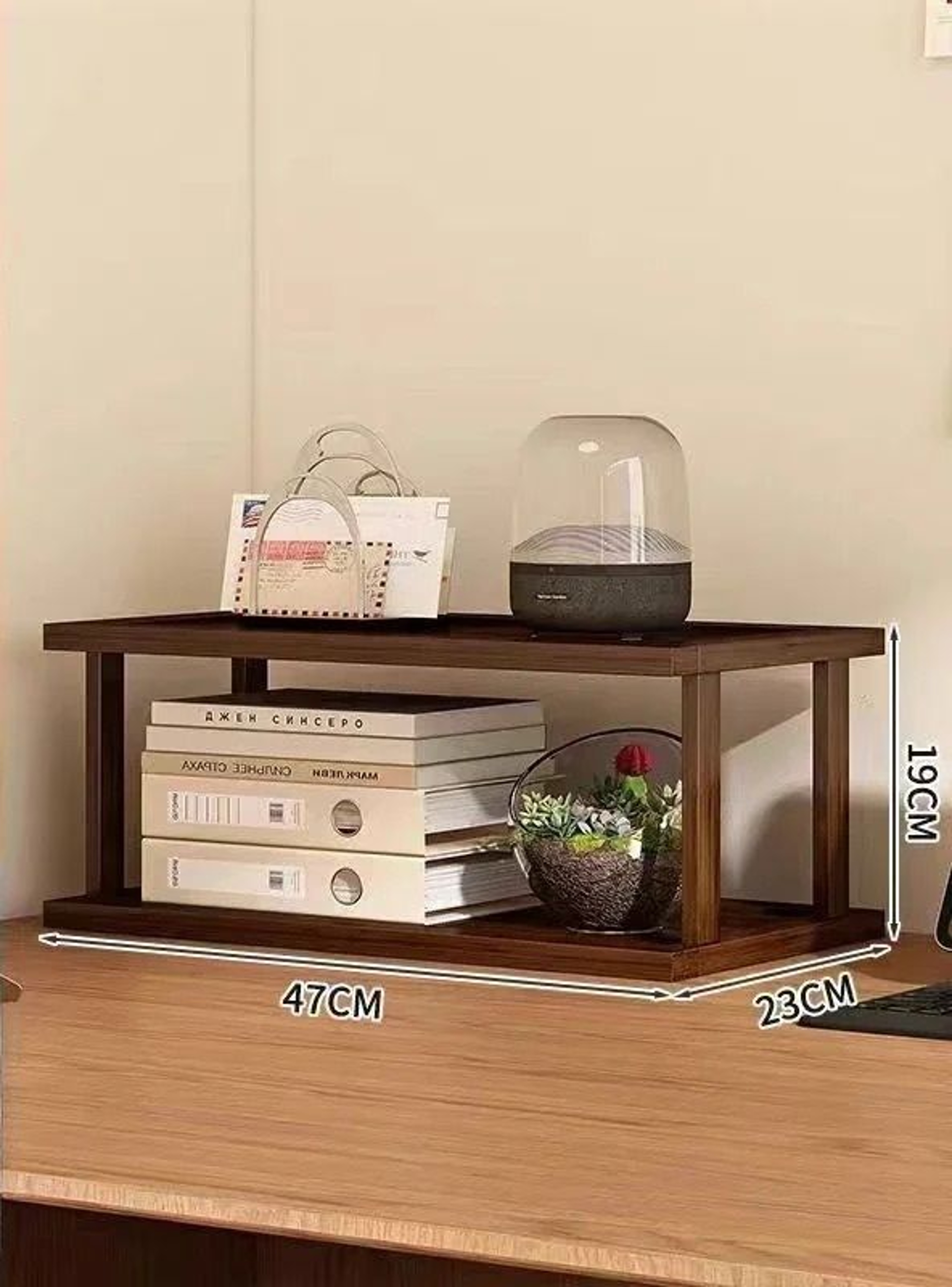 Natural Bamboo Desktop Storage Rack And MultiLayer Countertop Organizer 12