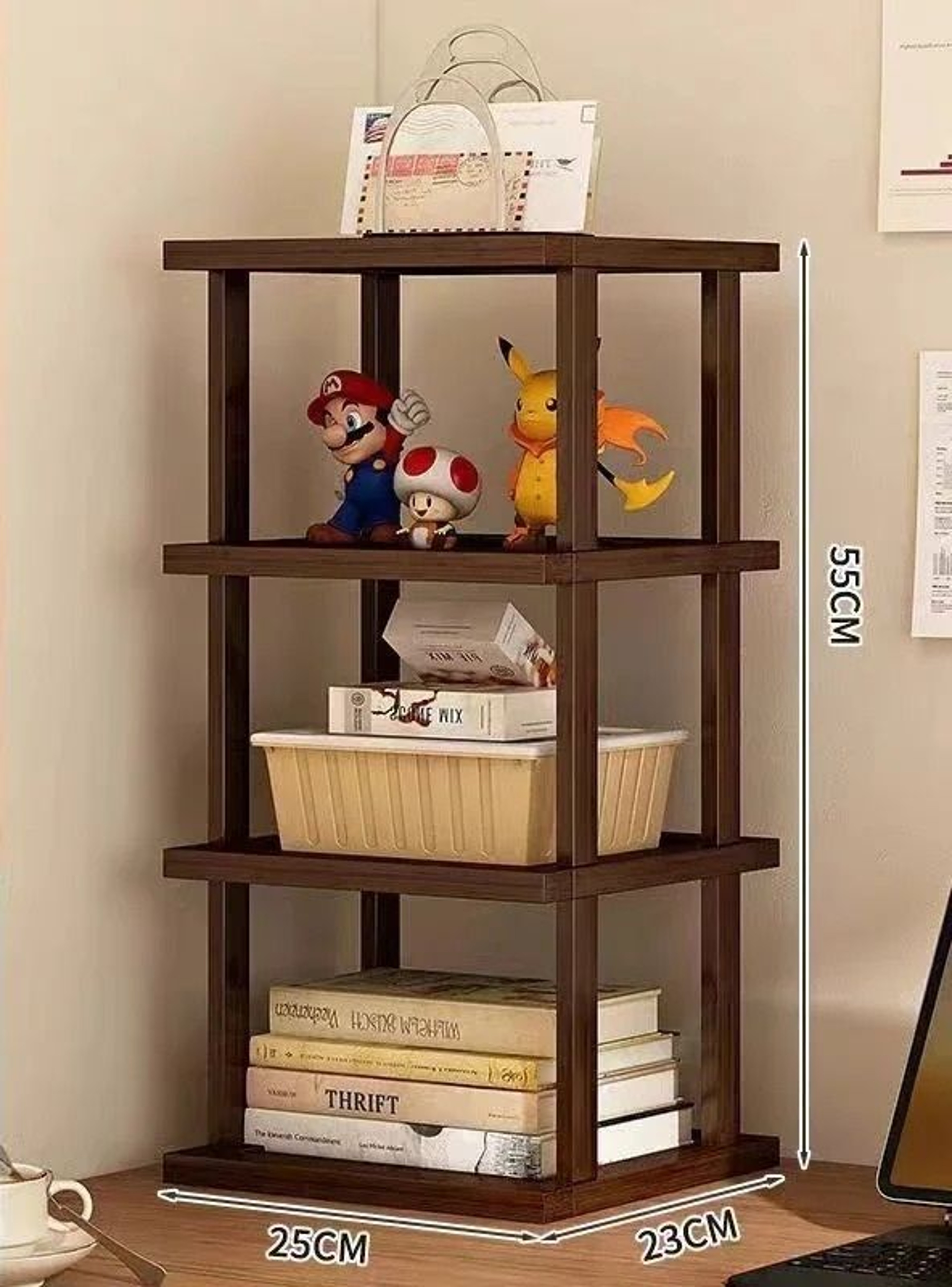 Natural Bamboo Desktop Storage Rack And MultiLayer Countertop Organizer 8