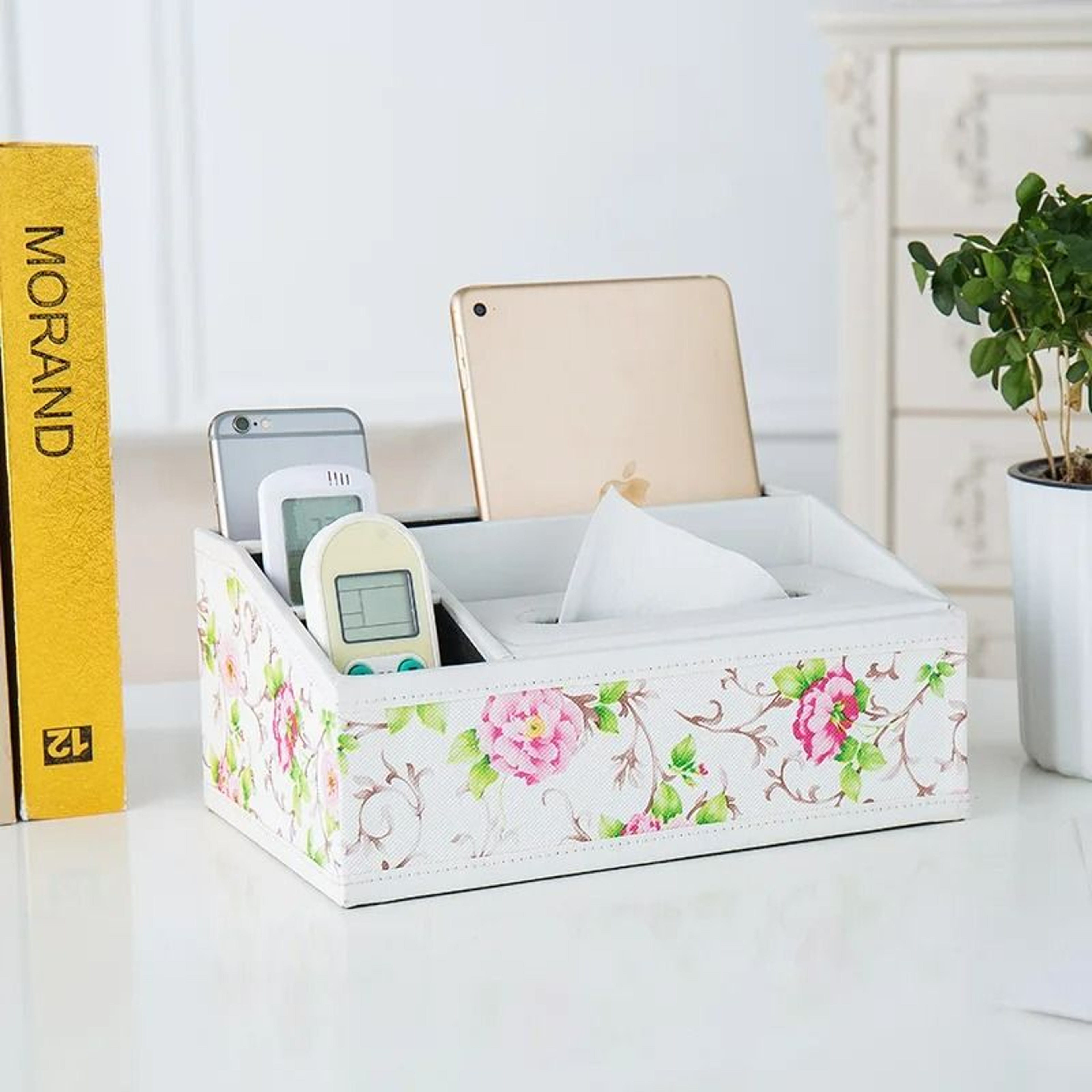 Multifunctional Tissue Box With BuiltIn Stationery And Remote Control Organizer 10