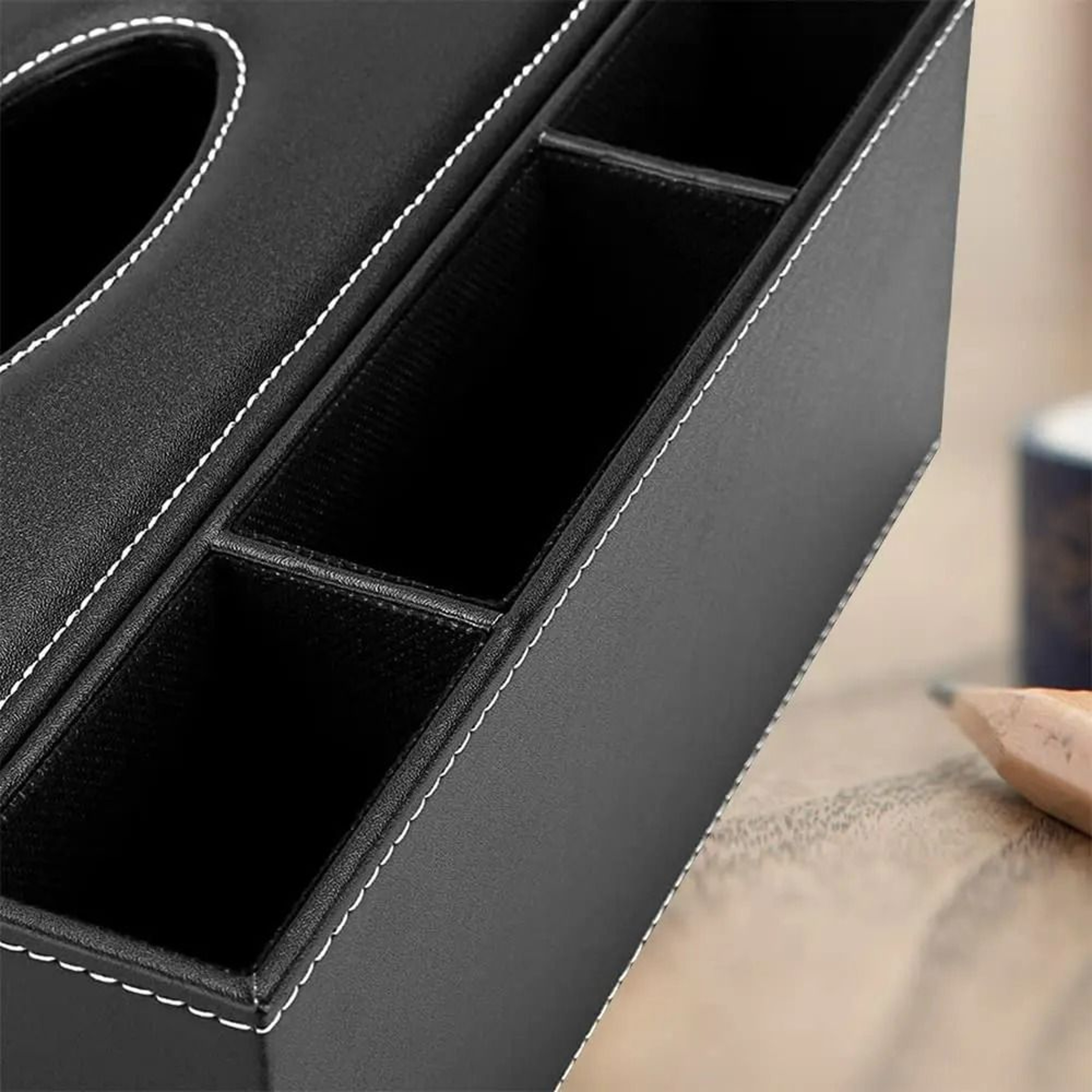 Multifunctional Tissue Box With BuiltIn Stationery And Remote Control Organizer 5