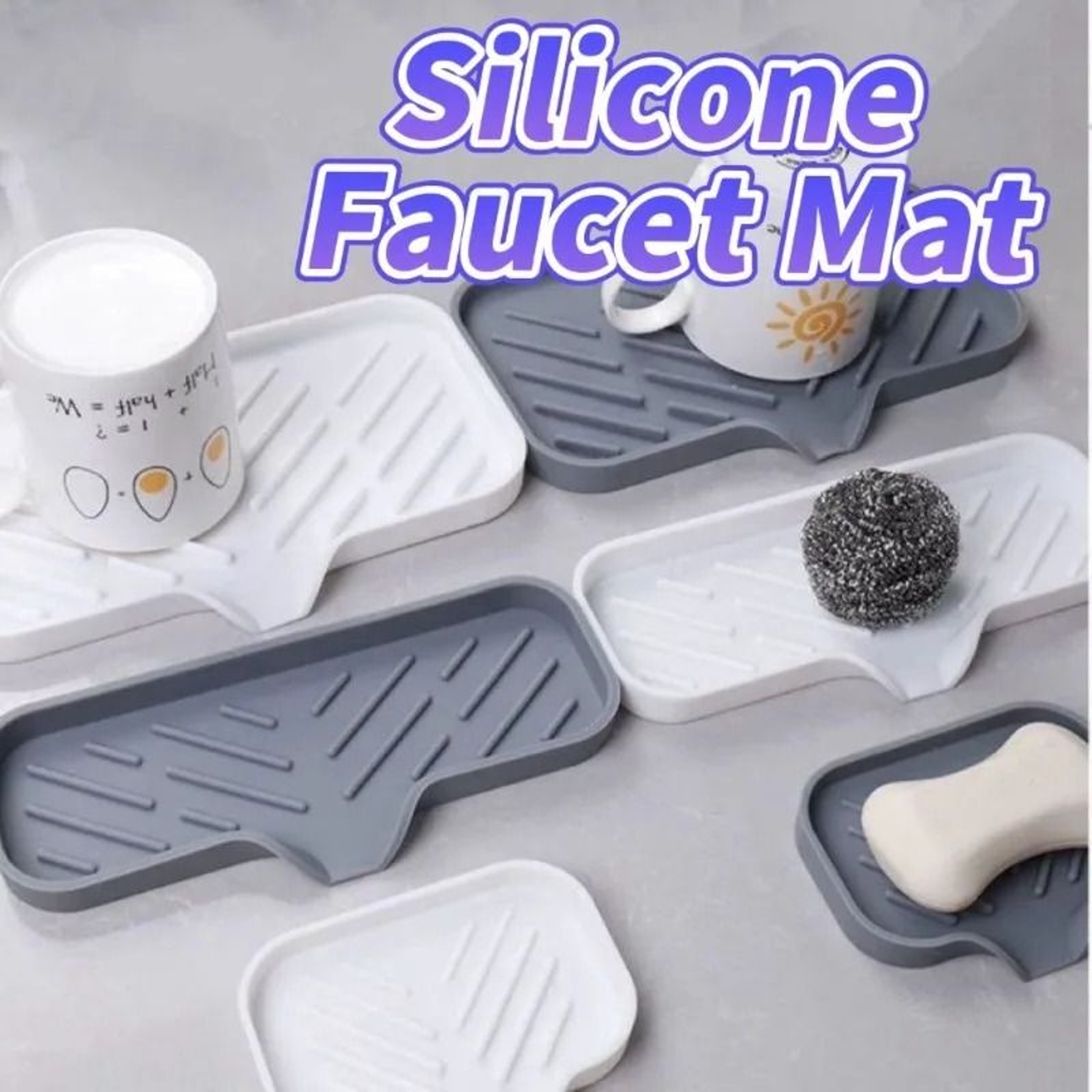 SelfDraining Silicone Sink Organizer Tray 1