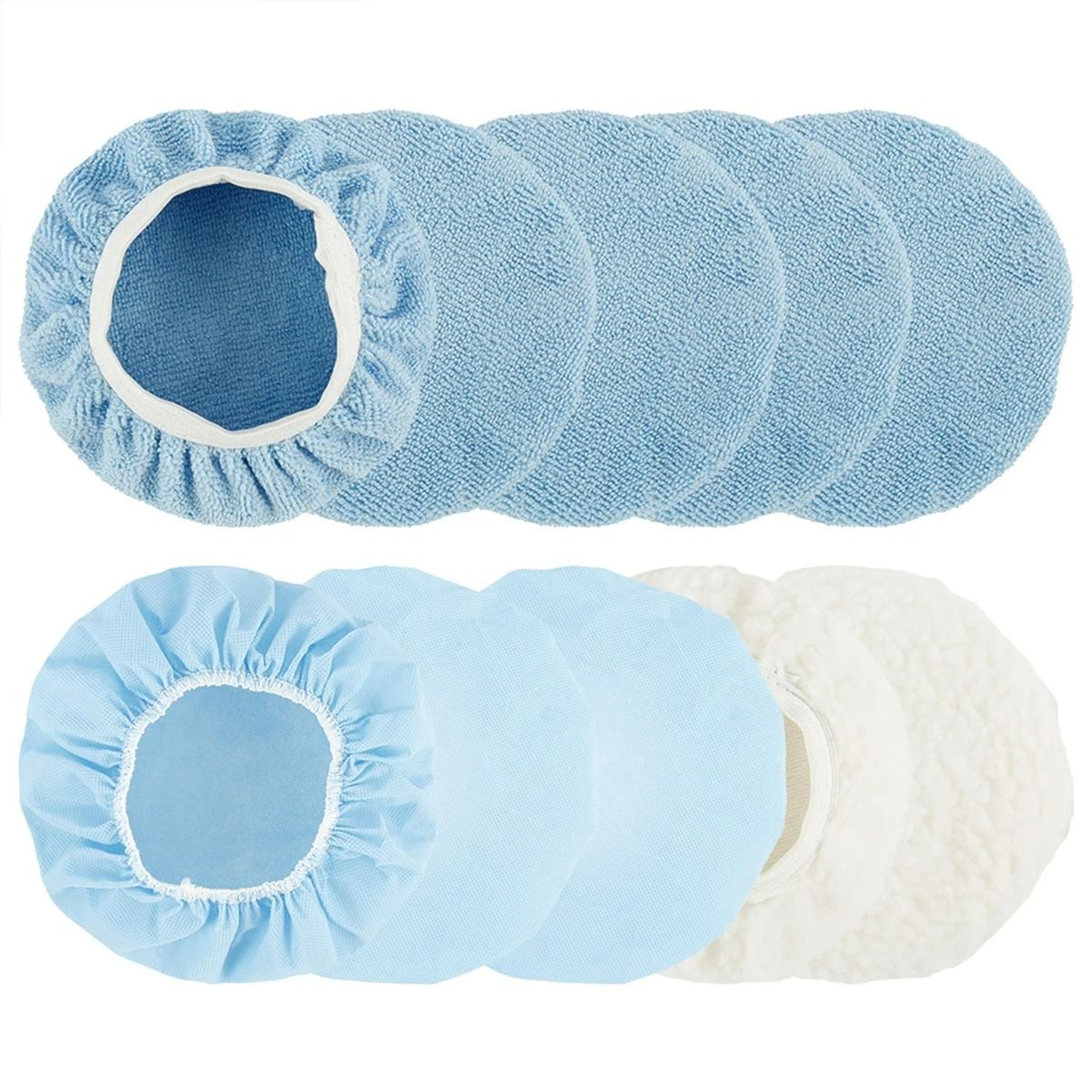 10Piece Car Polishing Pad Bonnet Set  910 Inch Auto Soft Microfiber  Wool Buffer Covers 7