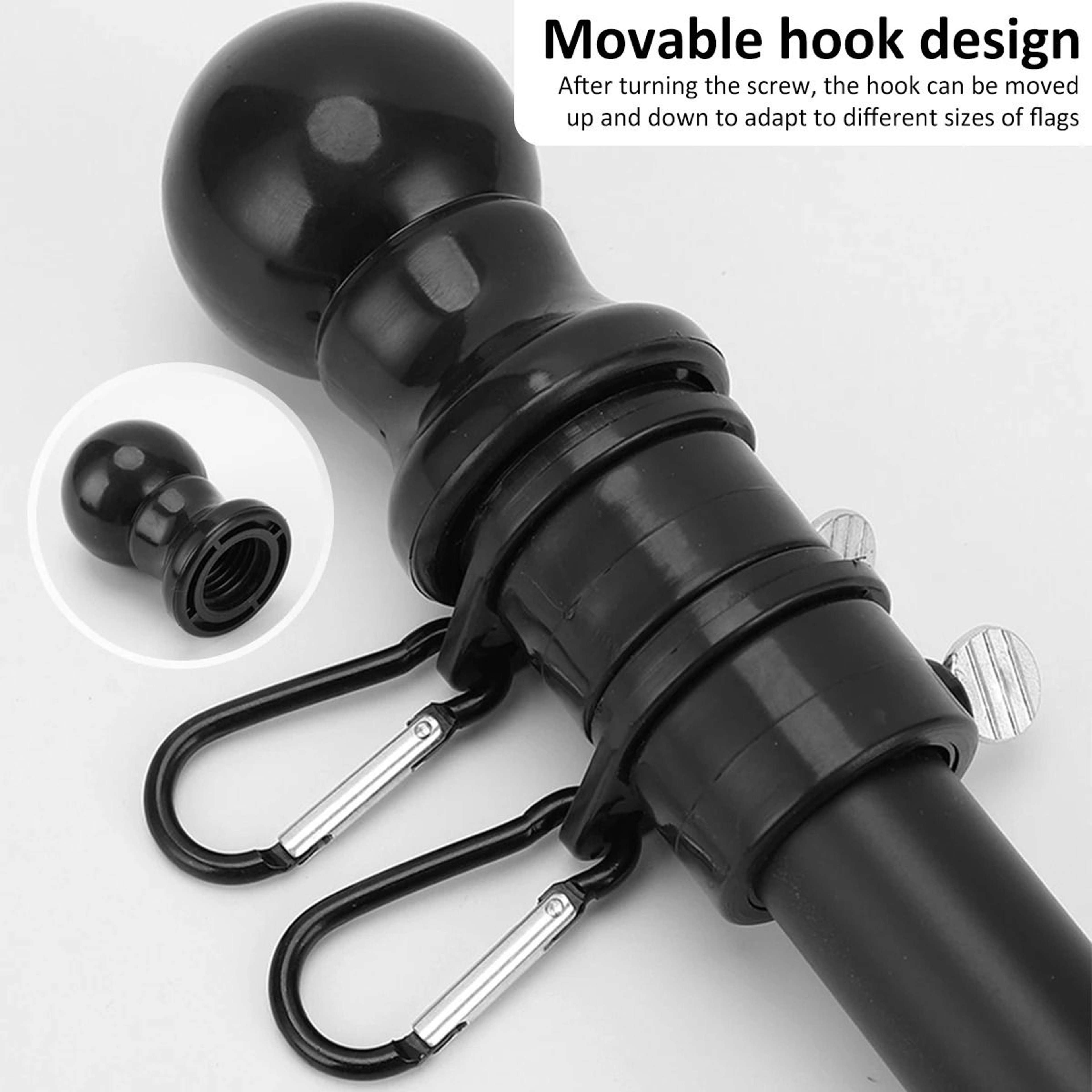 Telescopic Stainless Steel Flag Pole  TangleFree 360Degree Rotating Guide Banner System 2