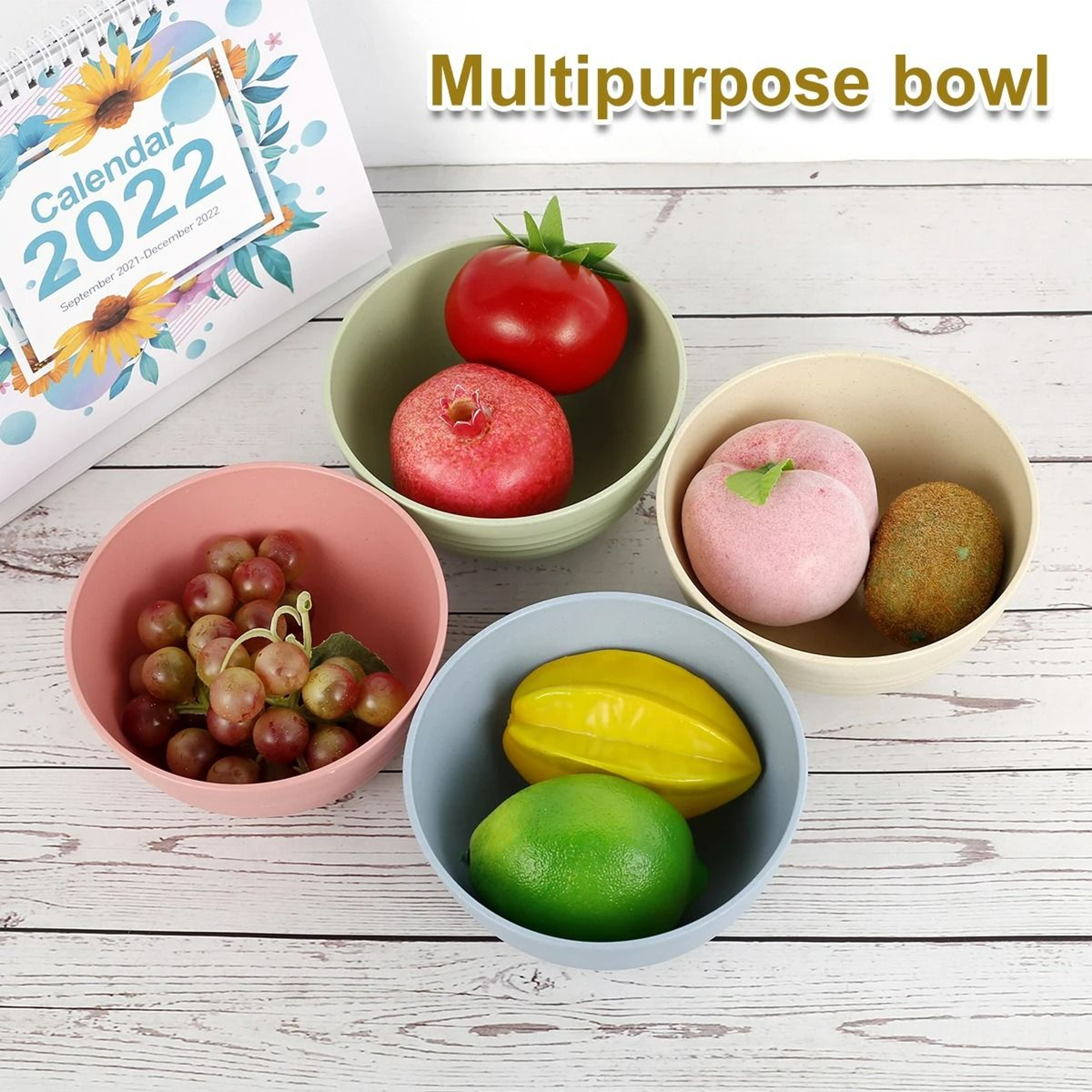 4Piece Unbreakable Cereal Bowl Set  Durable Microwave  Dishwasher Safe Bowls 4