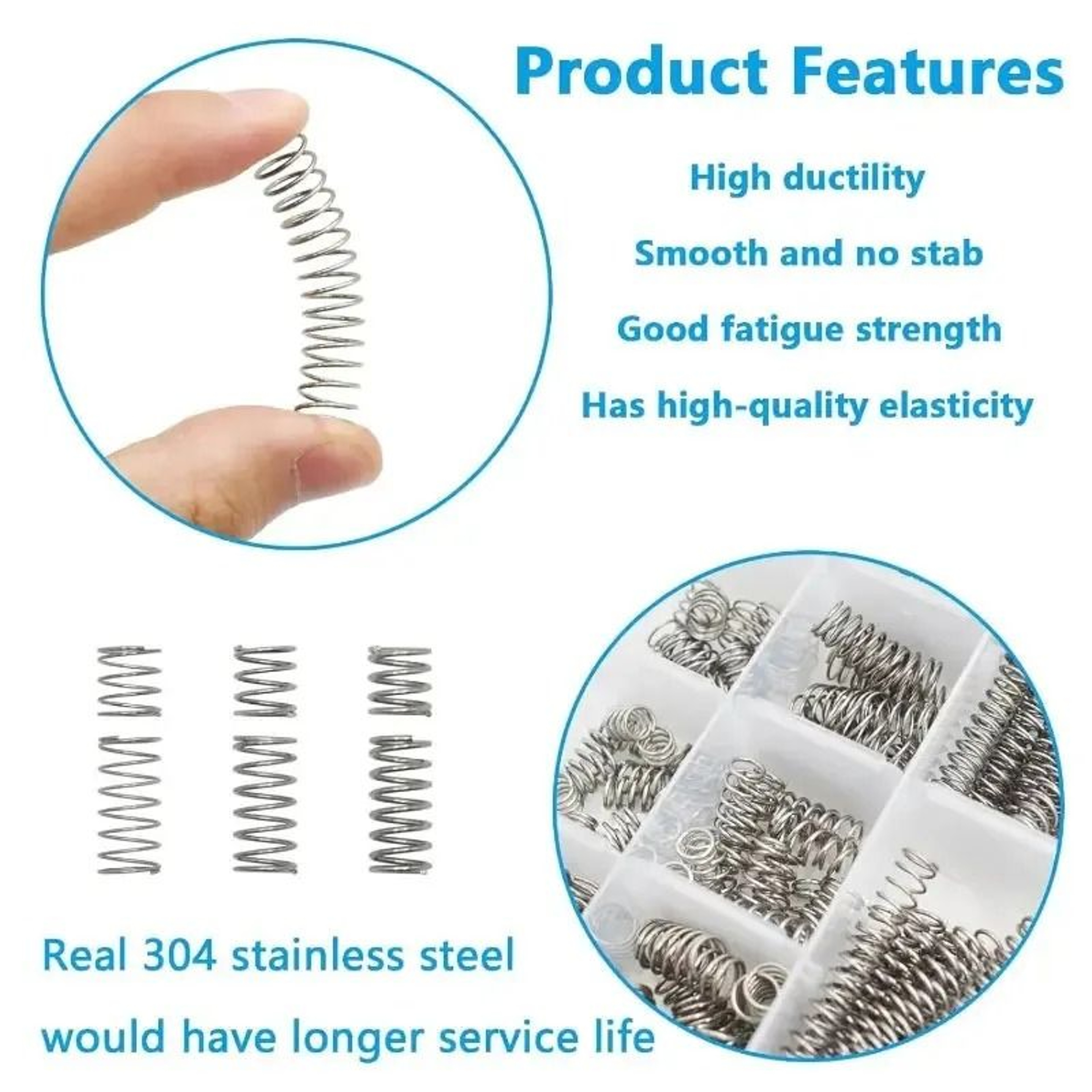 304 Stainless Steel Compression Spring Assortment Kit  15Size Box Of Small Springs For Mechanical R 3