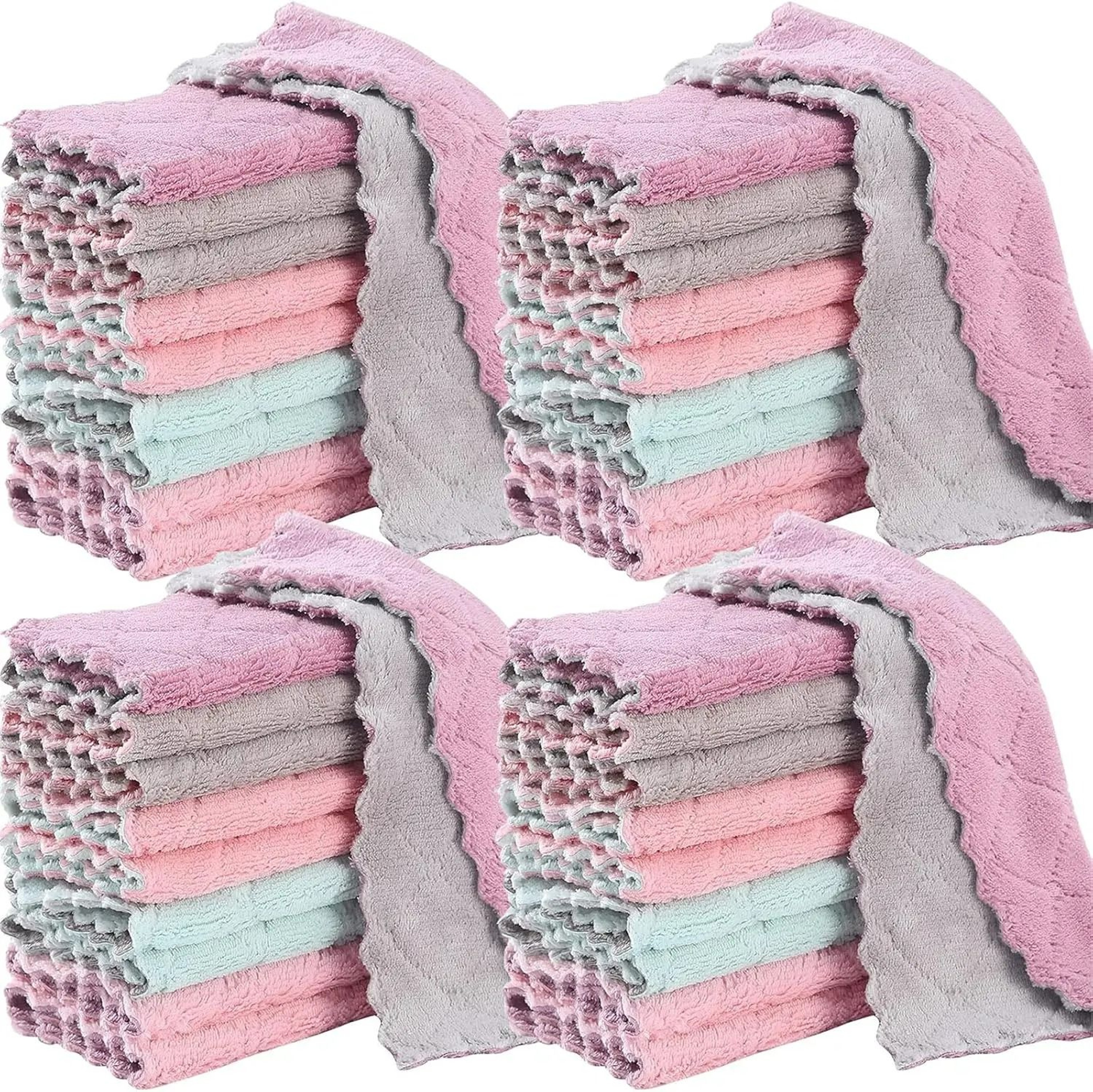 Super Absorbent DoubleLayer Microfiber Dishcloths 50Piece Set 6