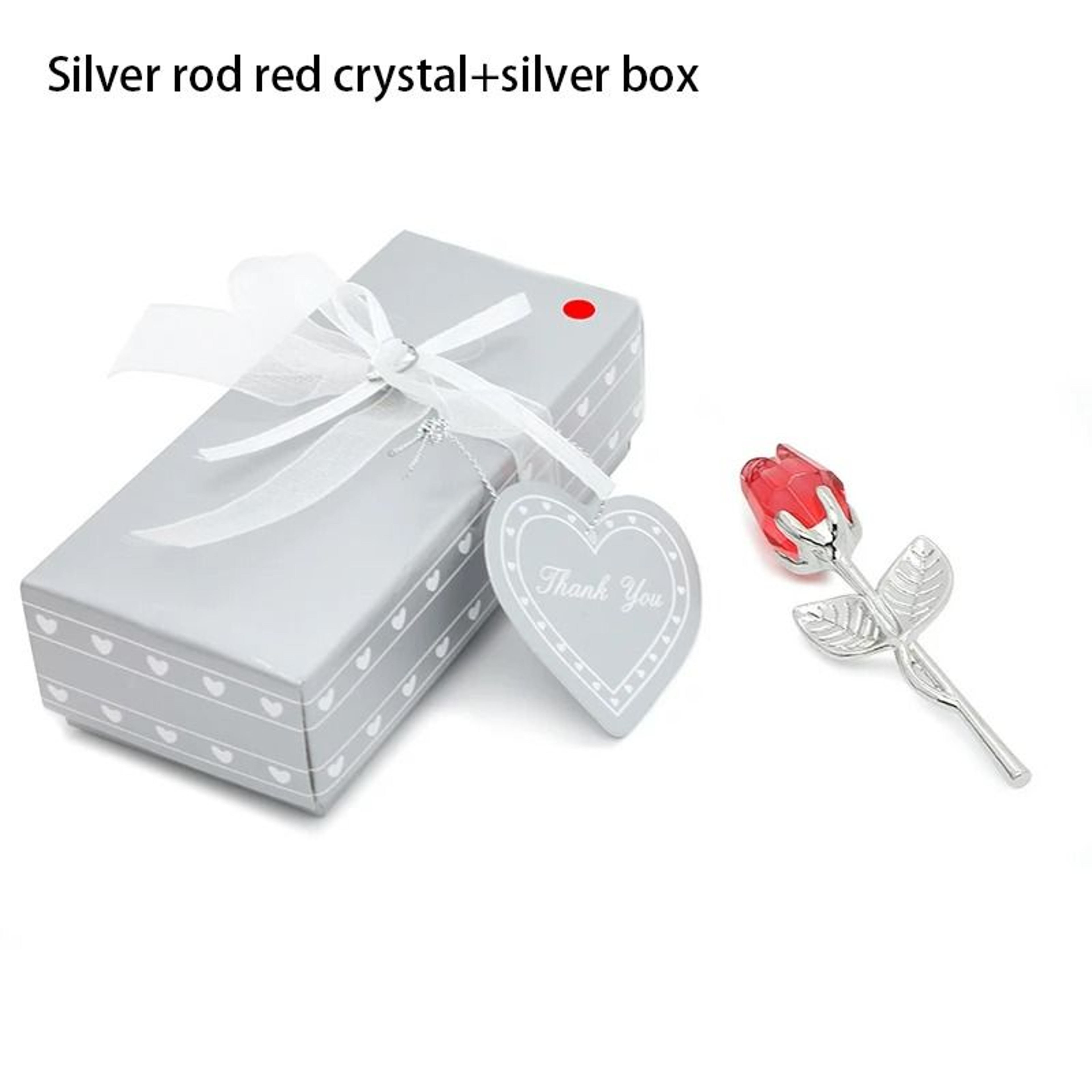 Crystal Rose Artificial Flower  Metallic Stem Craft 9