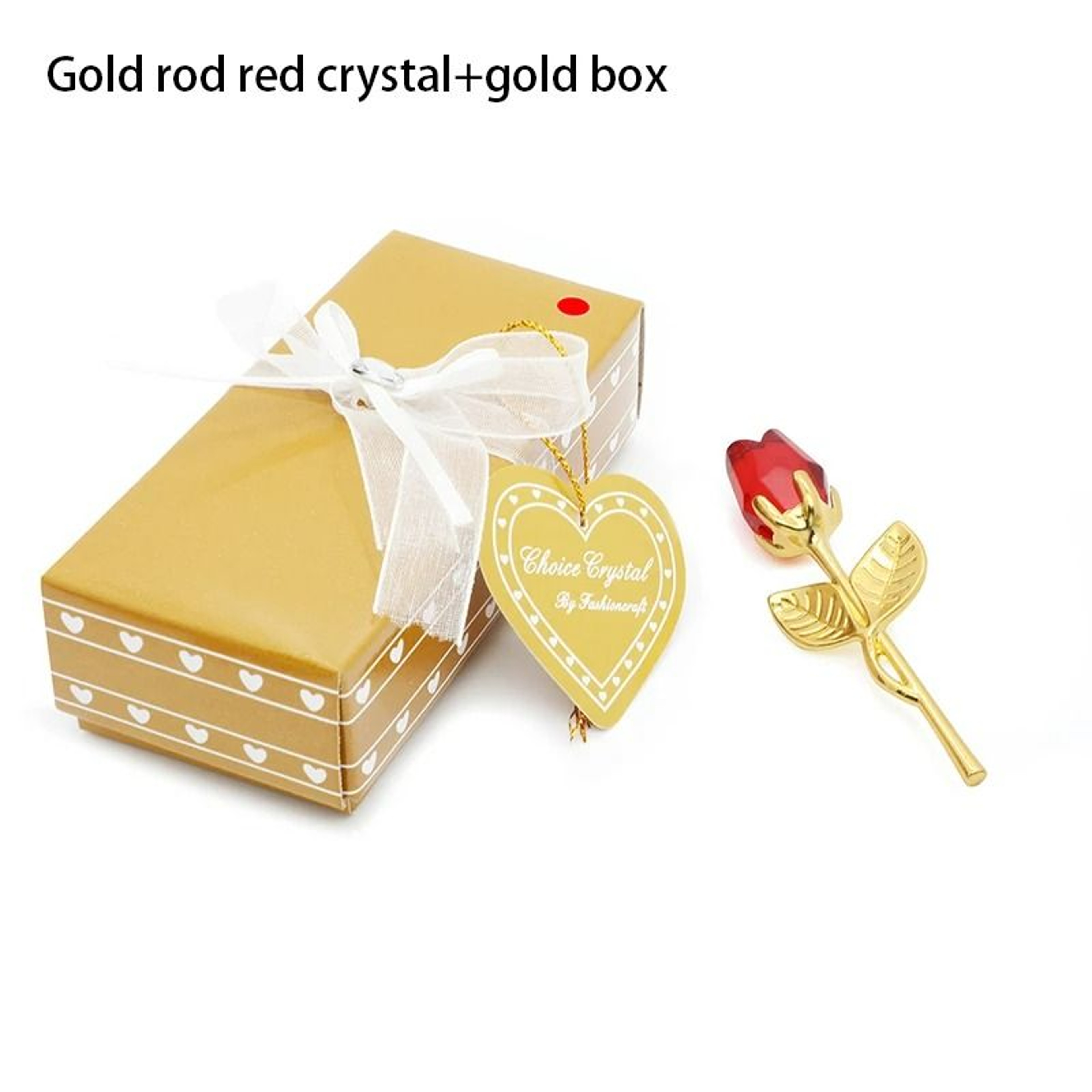 Crystal Rose Artificial Flower  Metallic Stem Craft 13