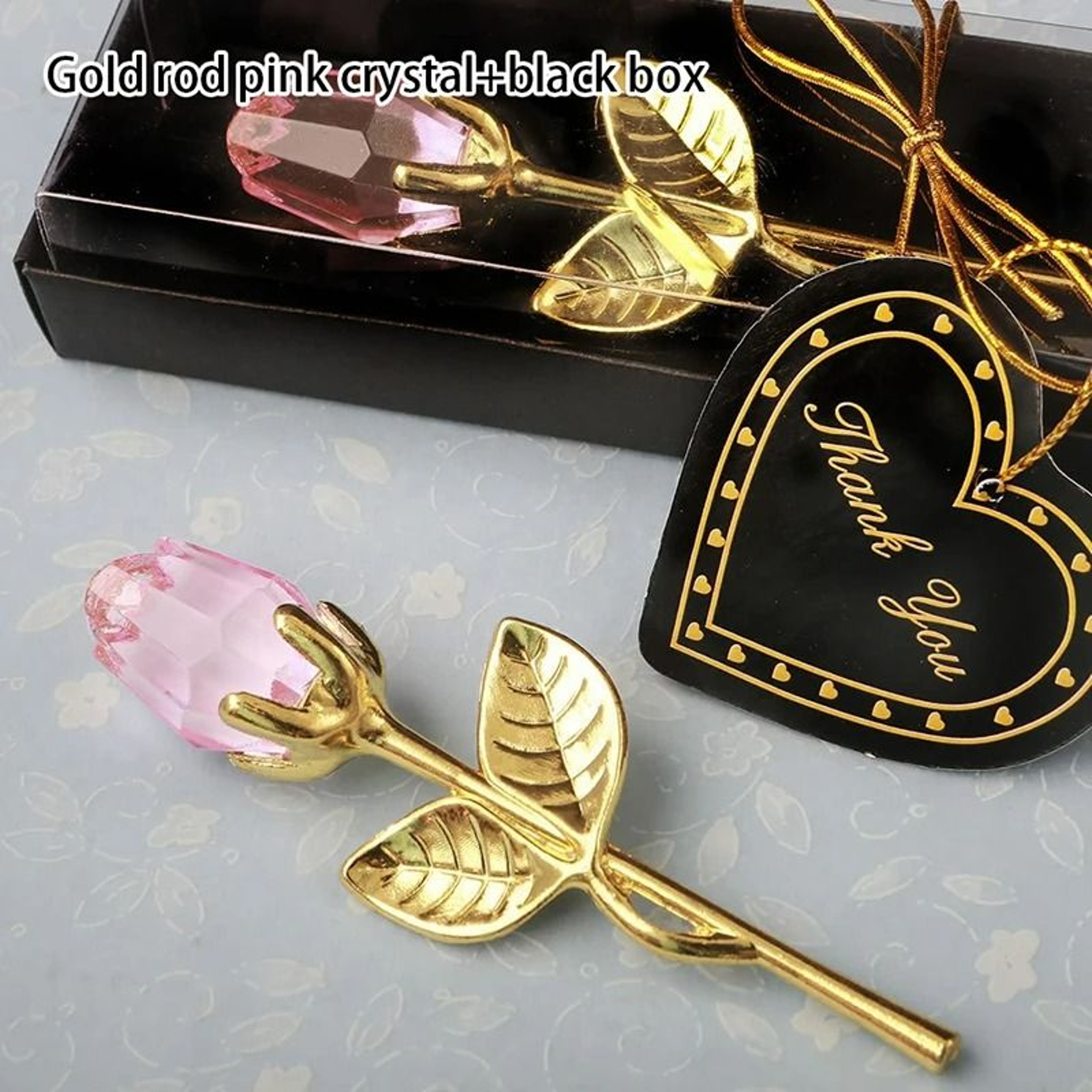 Crystal Rose Artificial Flower  Metallic Stem Craft 18