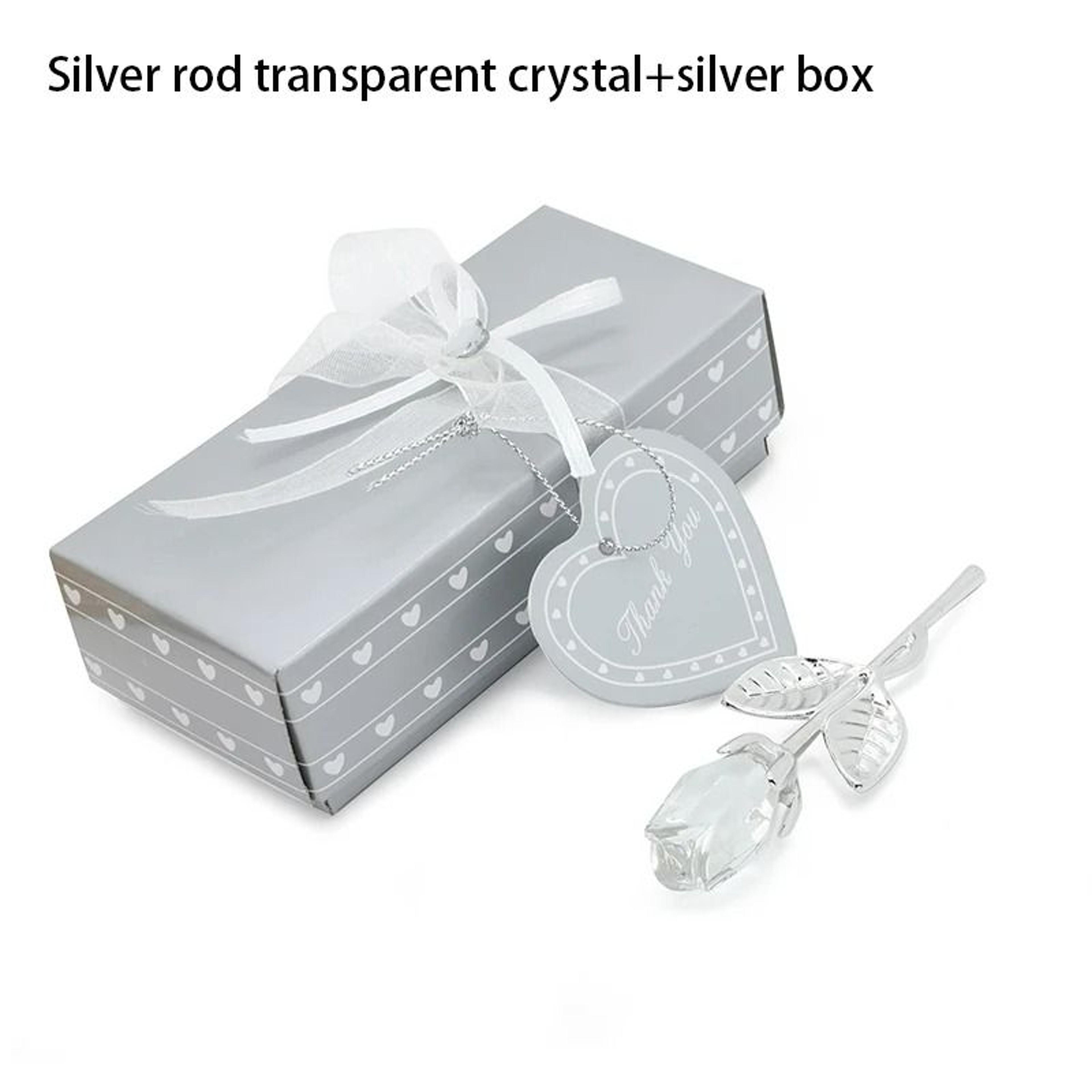 Crystal Rose Artificial Flower  Metallic Stem Craft 8