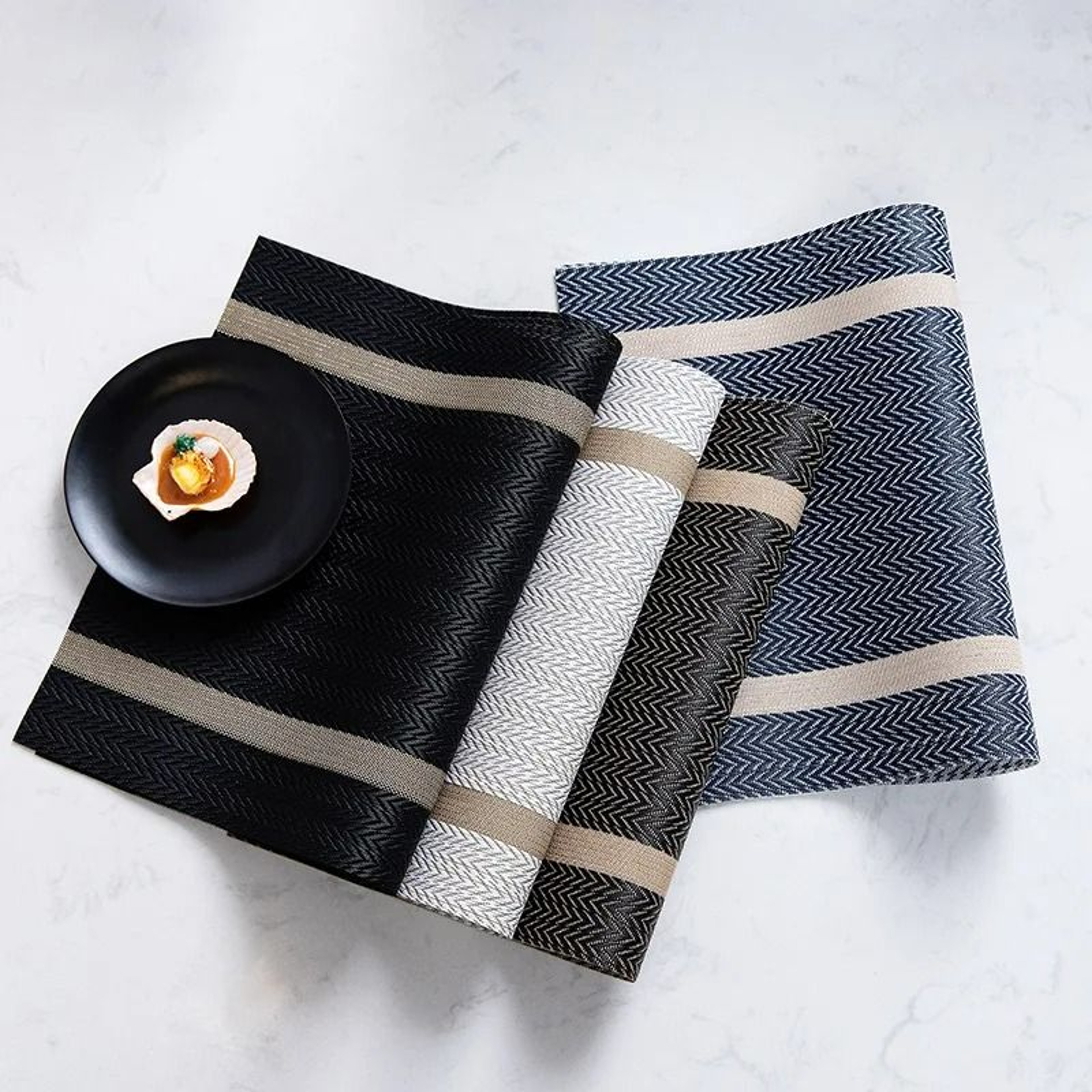 Striped Woven PVC Waterproof Placemat  Table Mat 4