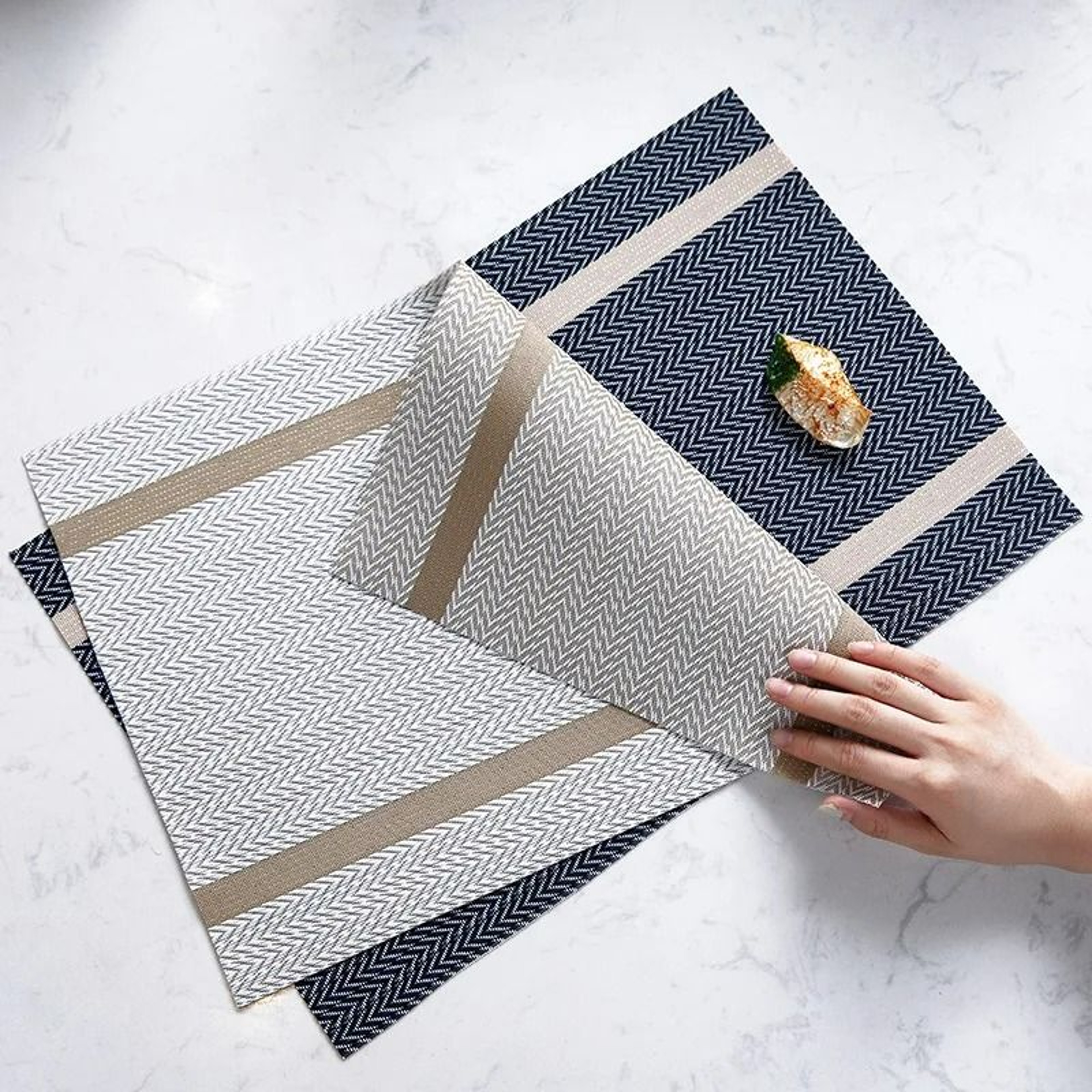 Striped Woven PVC Waterproof Placemat  Table Mat 5