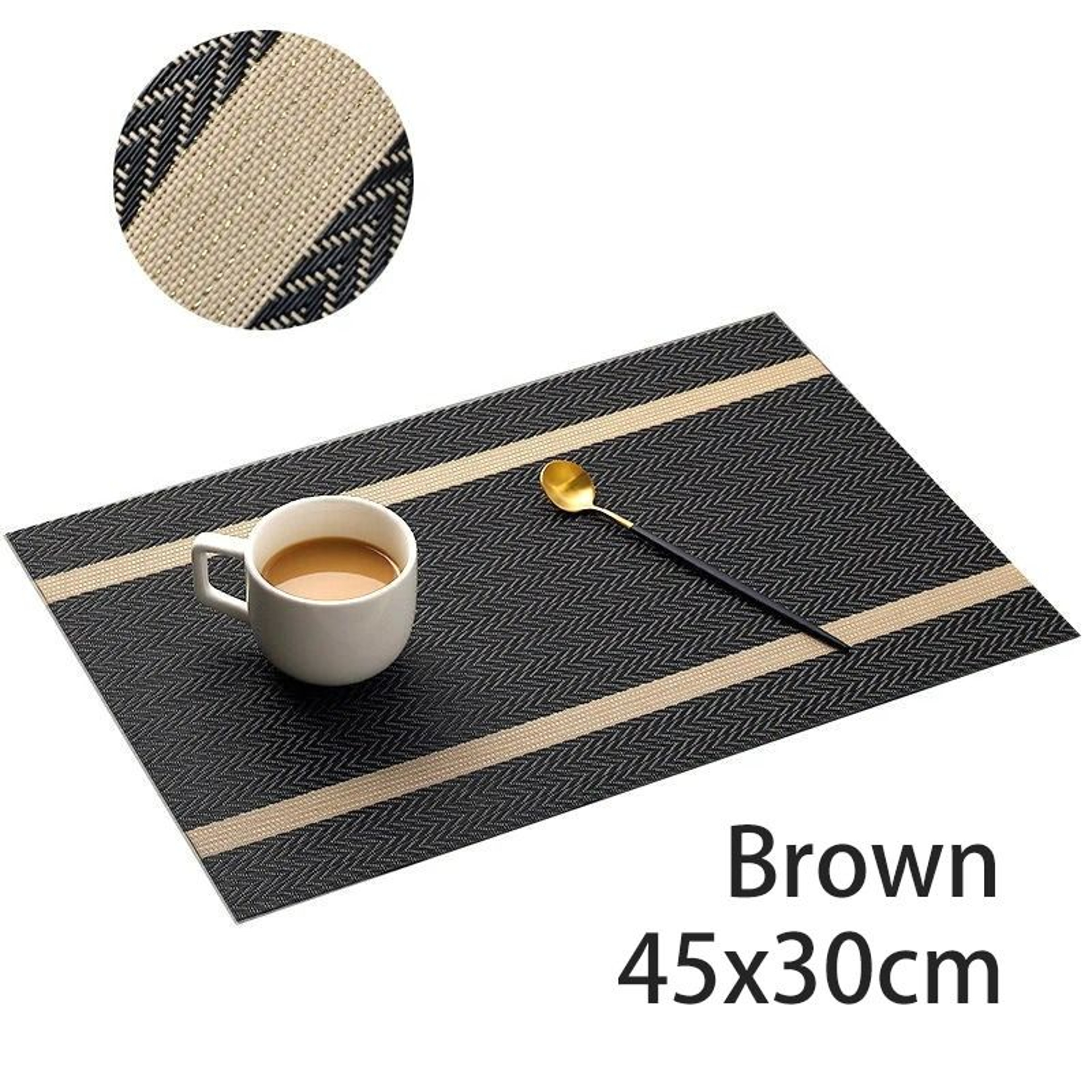 Striped Woven PVC Waterproof Placemat  Table Mat 9