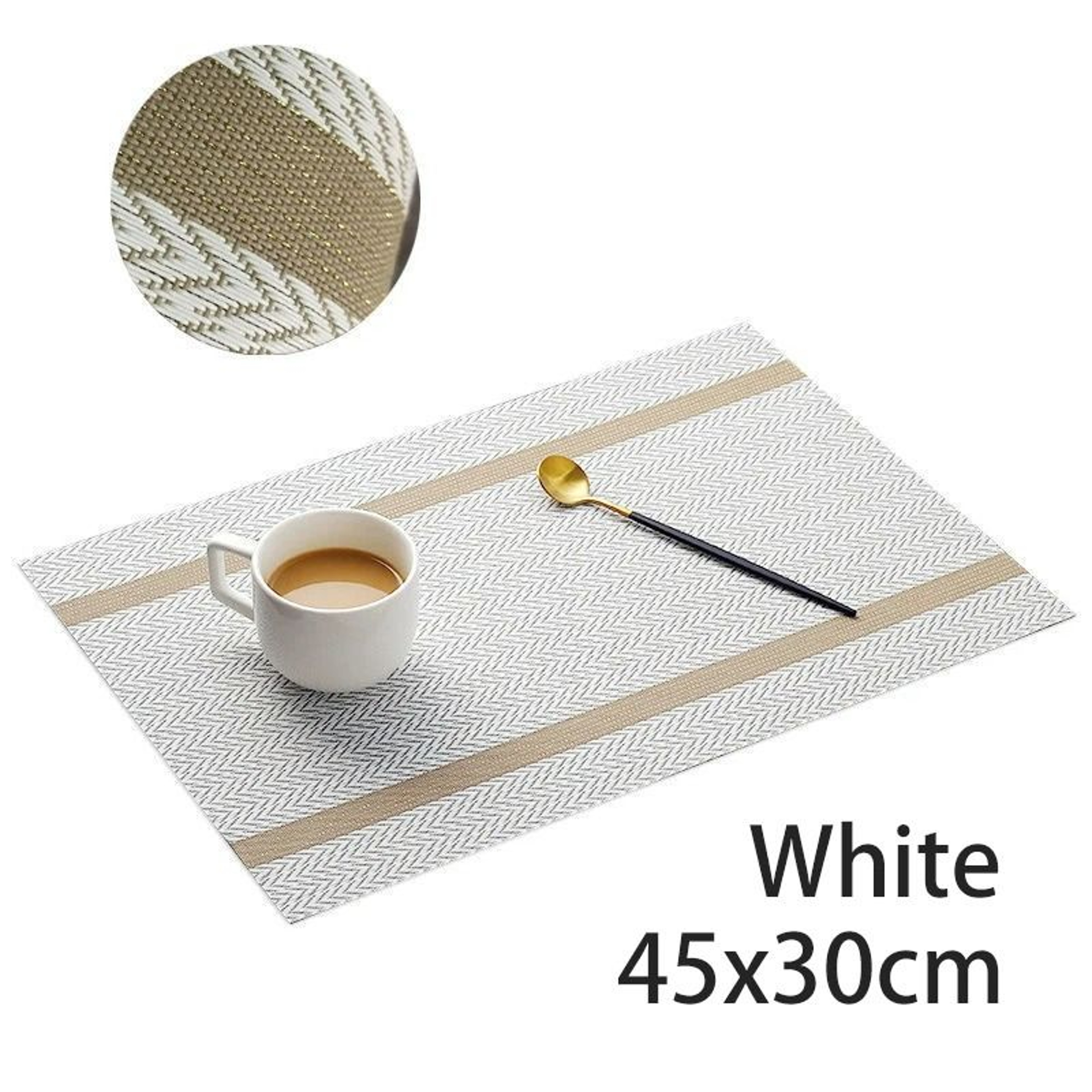 Striped Woven PVC Waterproof Placemat  Table Mat 7