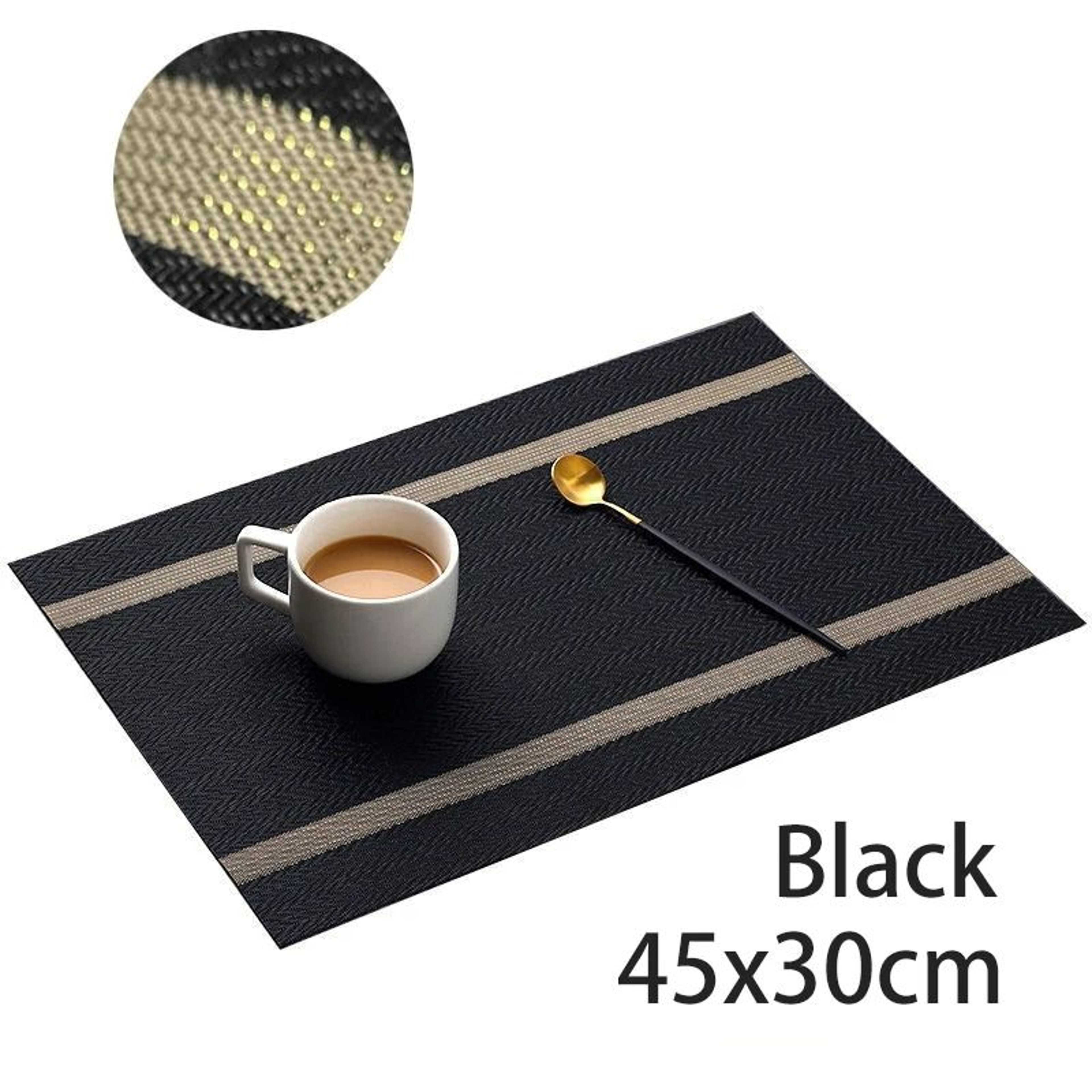 Striped Woven PVC Waterproof Placemat  Table Mat 8