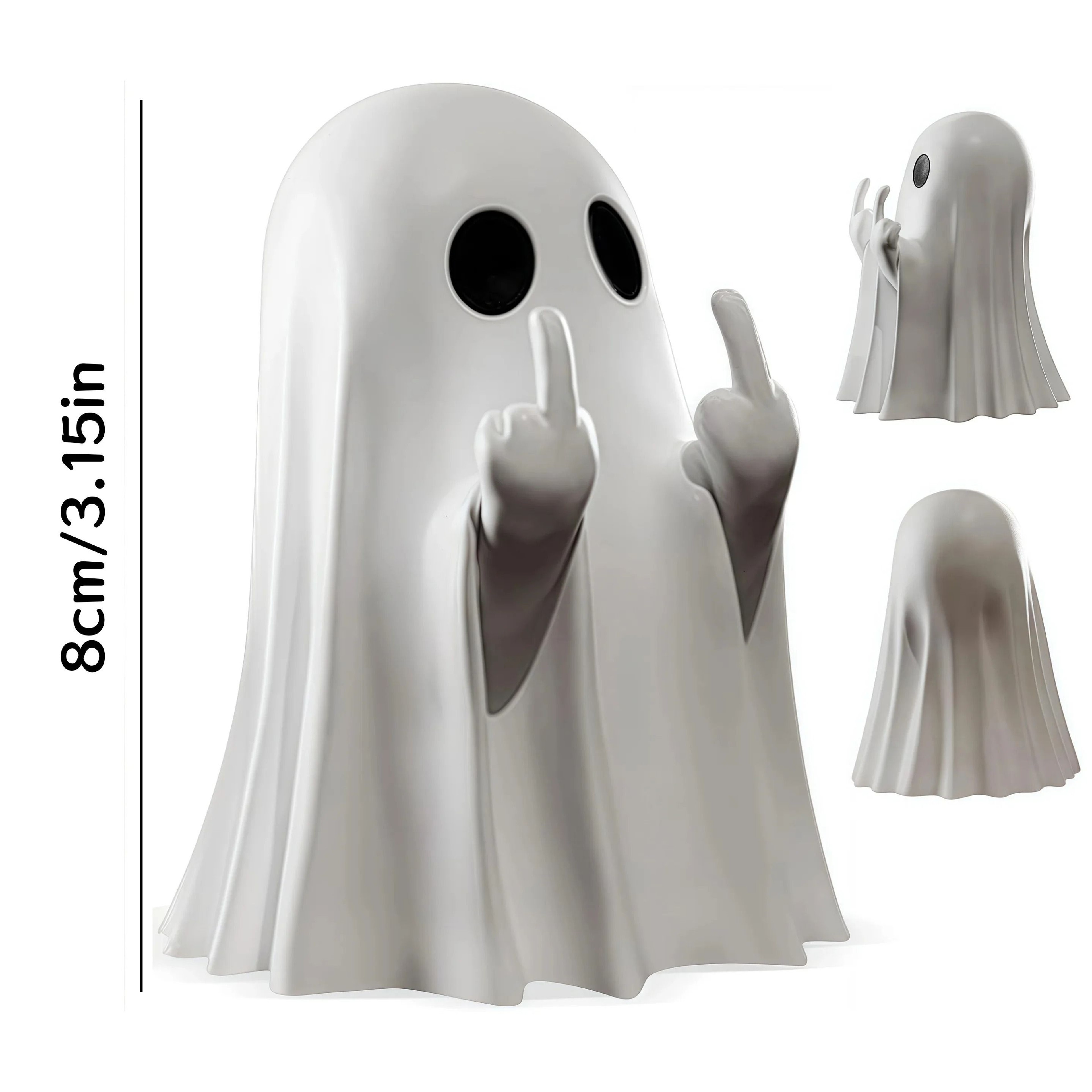The SpookySmirk Defiant Ghost Desk Figurine 1