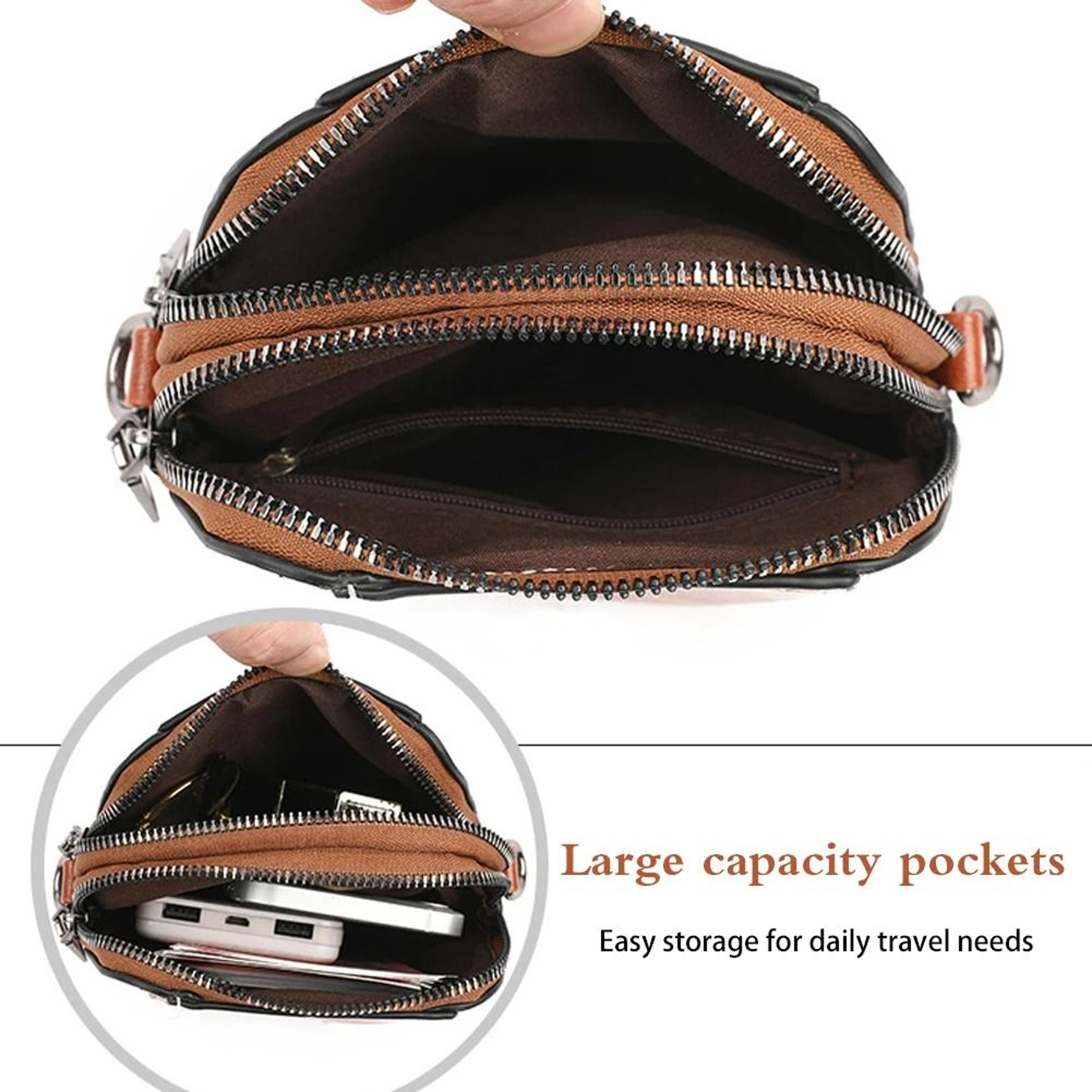 Luxury Soft Leather Crossbody Tote 6