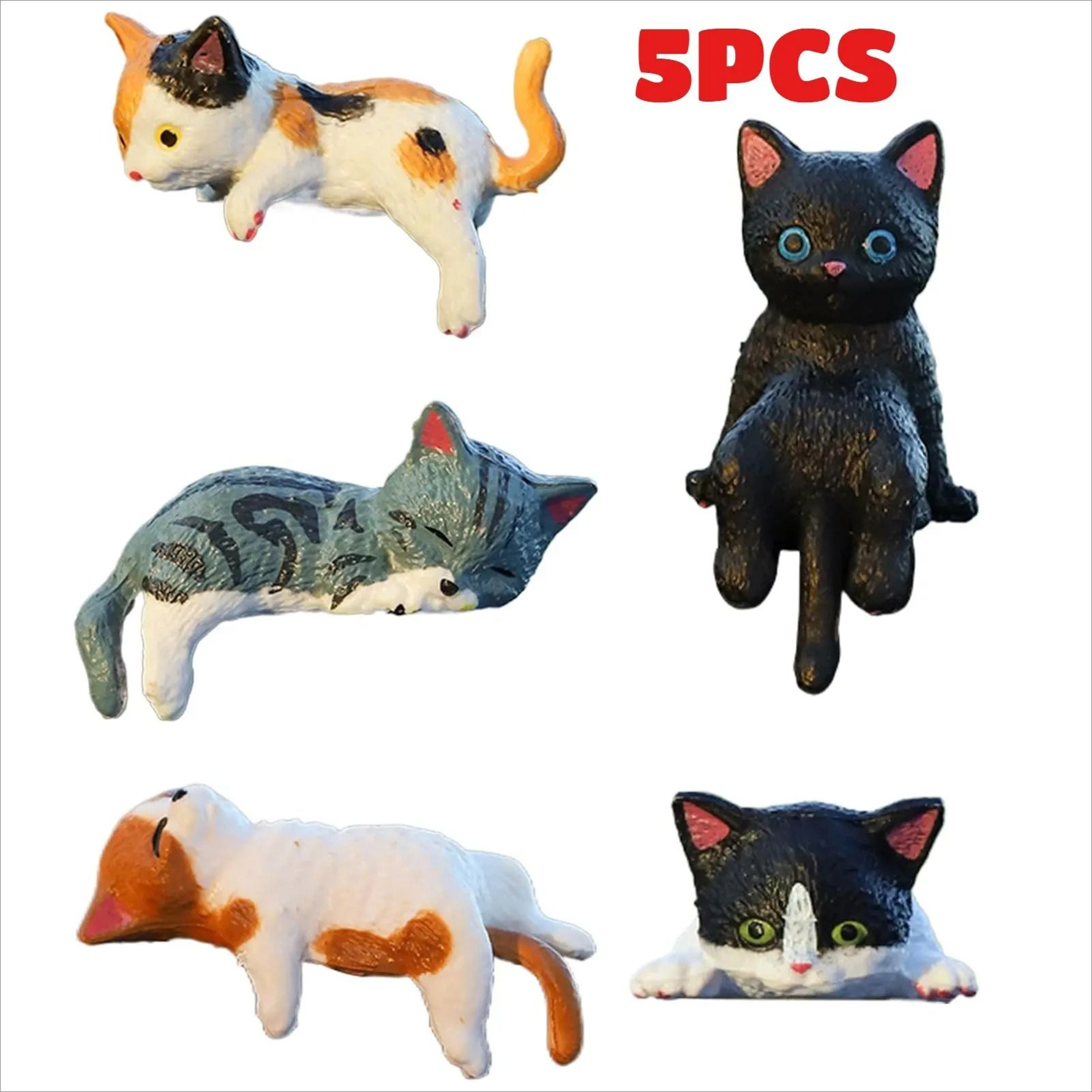 5Pack EmojiEyes Cute Cat Dashboard Ornaments 3