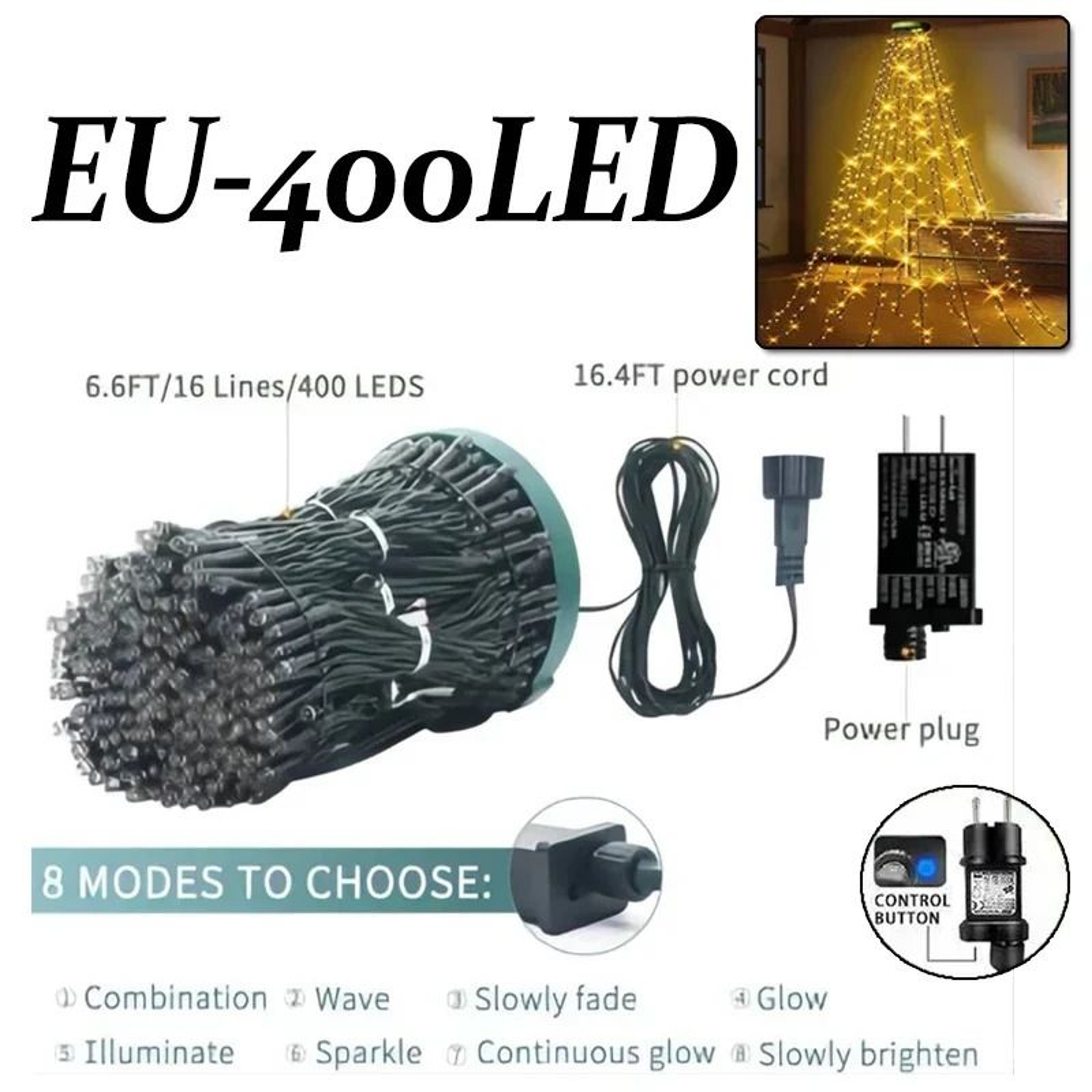 400 LED Christmas Tree Topper Star Waterfall Lights 6