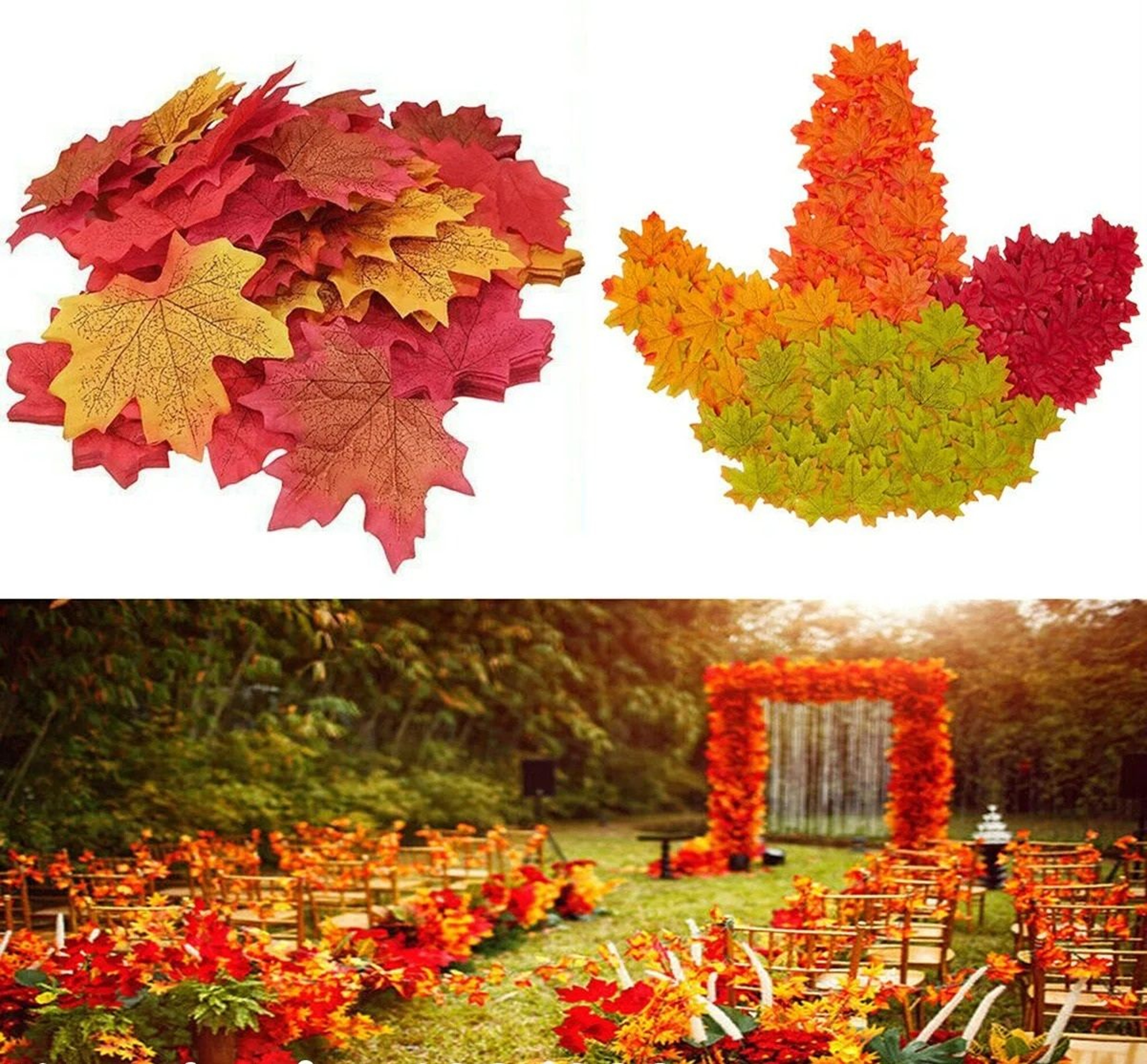 Artificial Silk Fall Maple Leaves 100Piece Pack 1