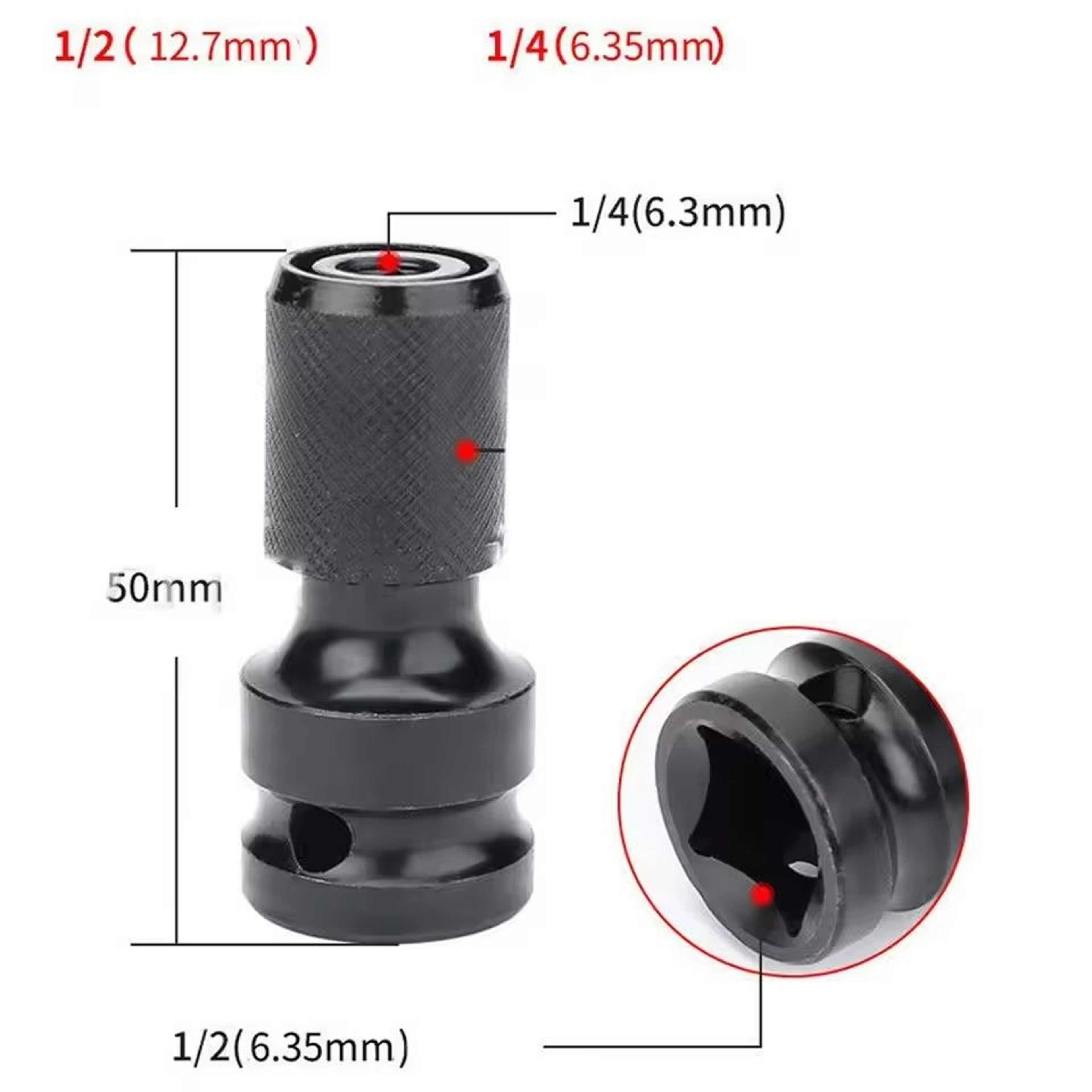12 In Drive To 14 In Hex Impact Chuck Converter 4