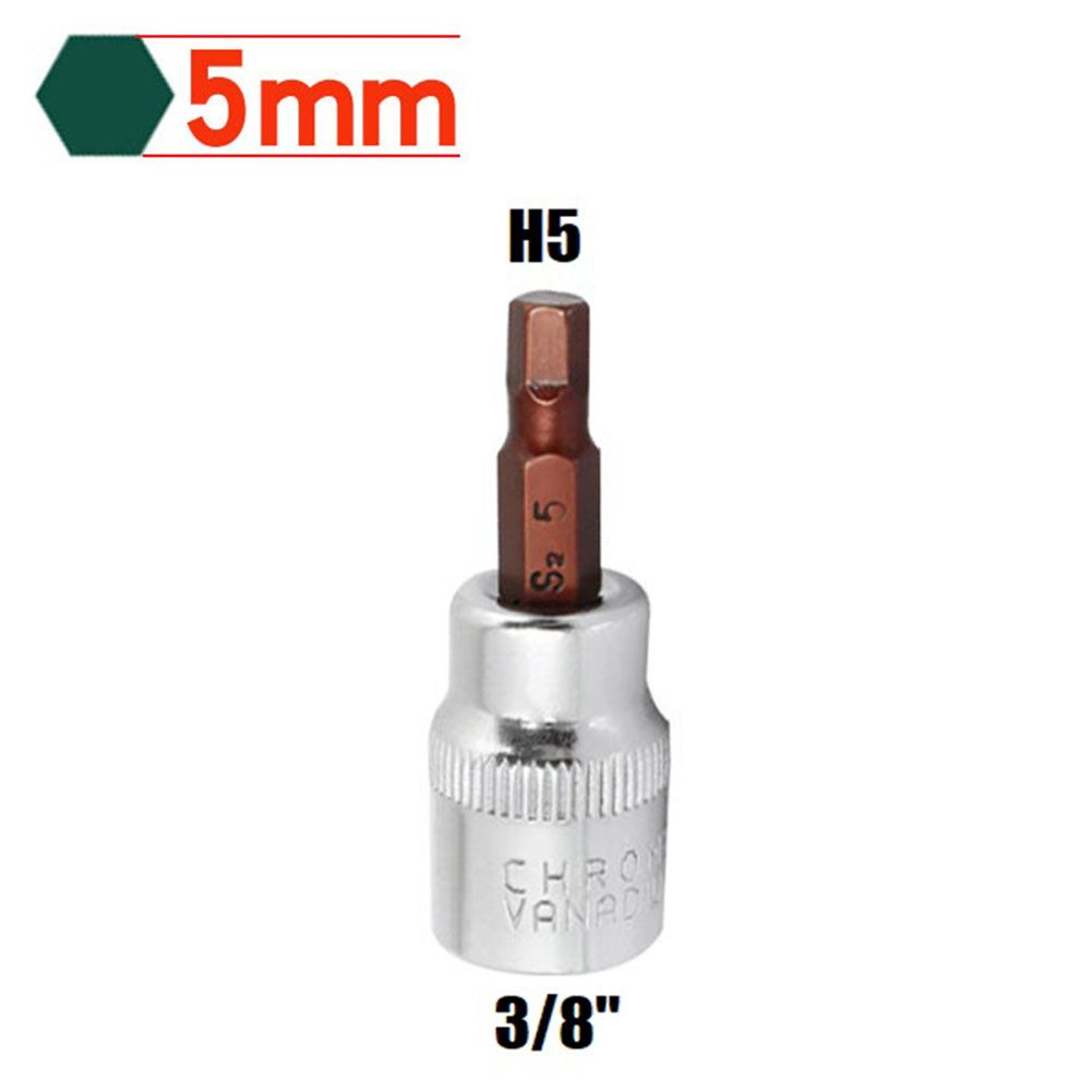 38inch Square Drive Metric Hex Bit Socket 5