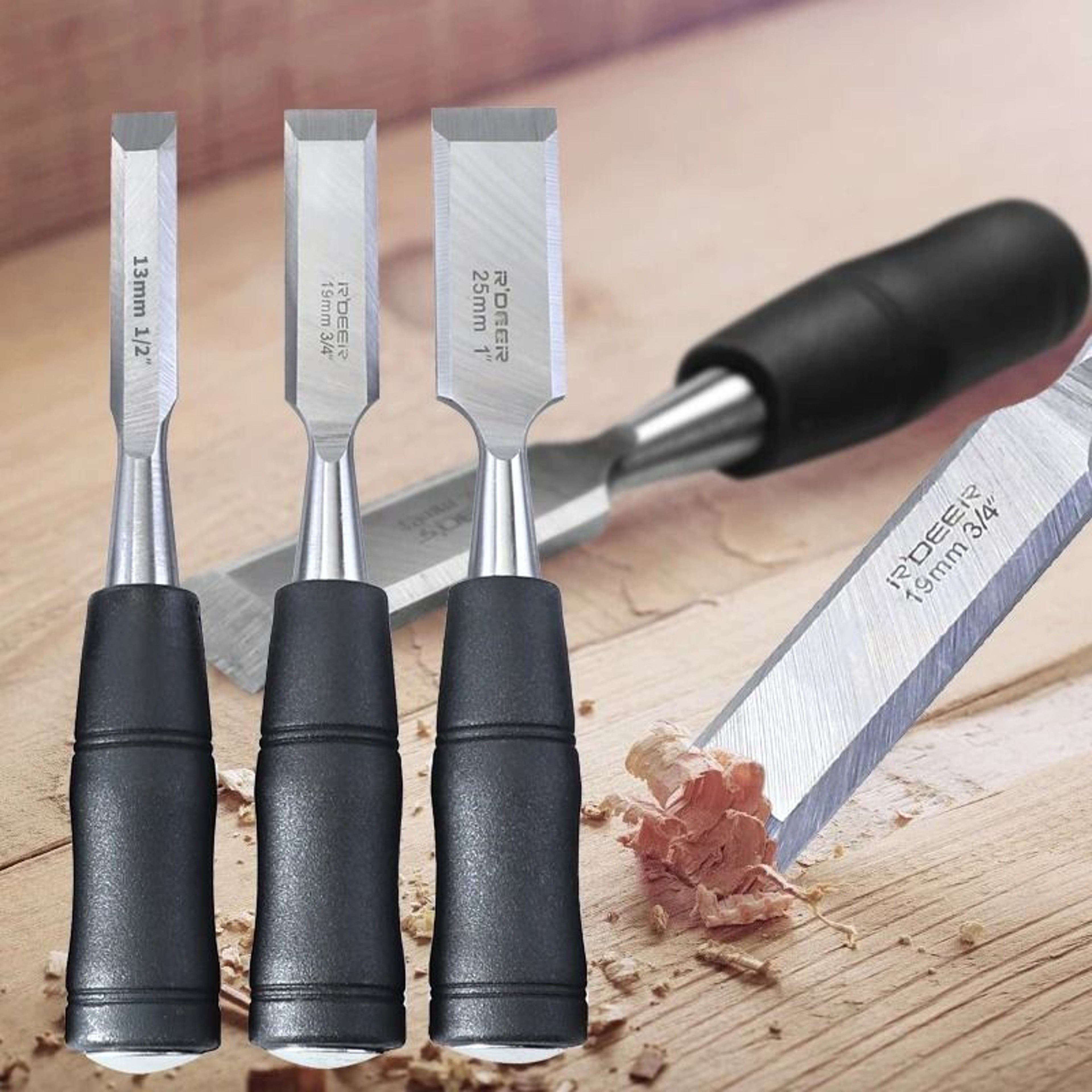 75Inch Carbon Steel Wood Chisel With StrikeCap Hammer End 0