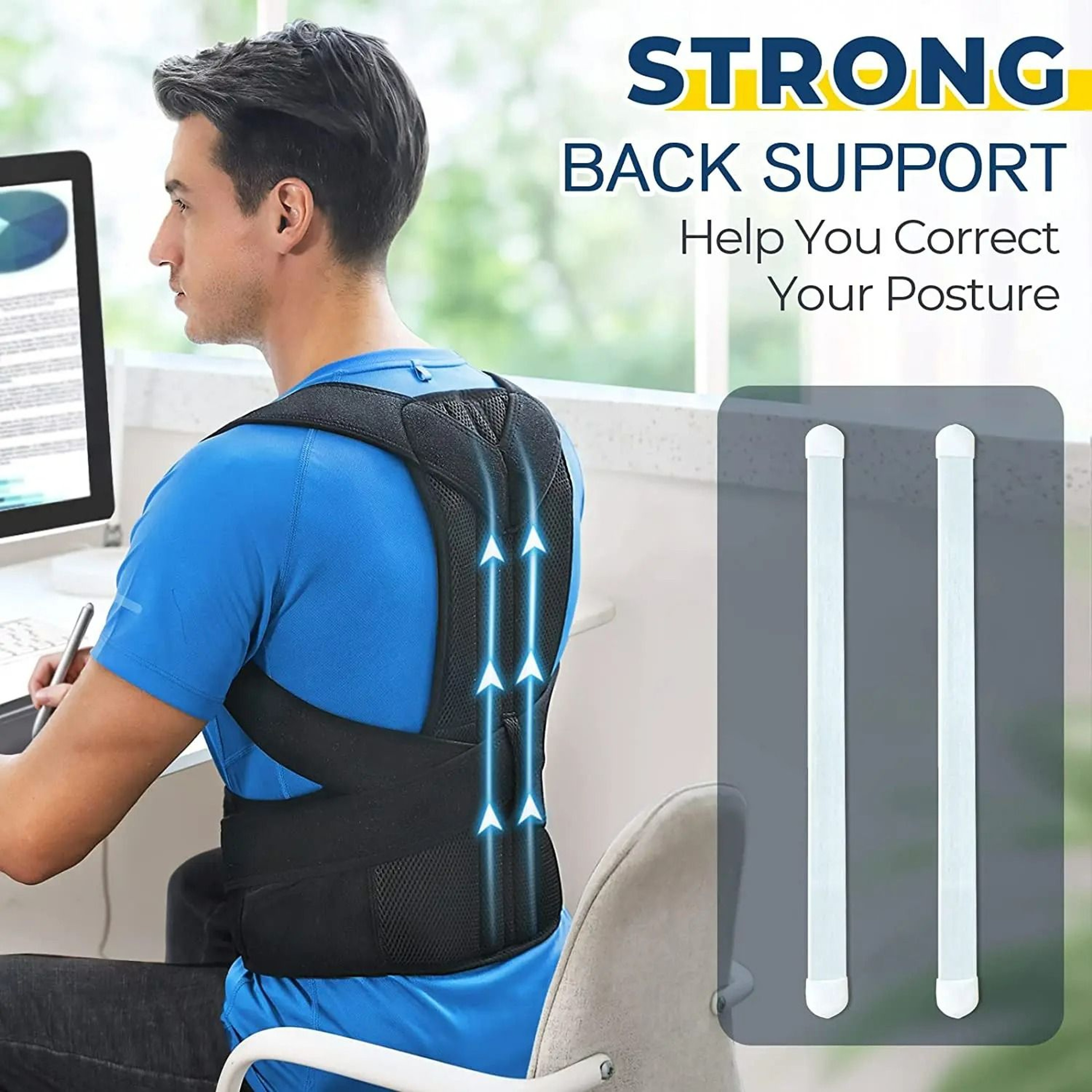 Adjustable Upper Back Posture Corrector  Clavicle Support Brace 4