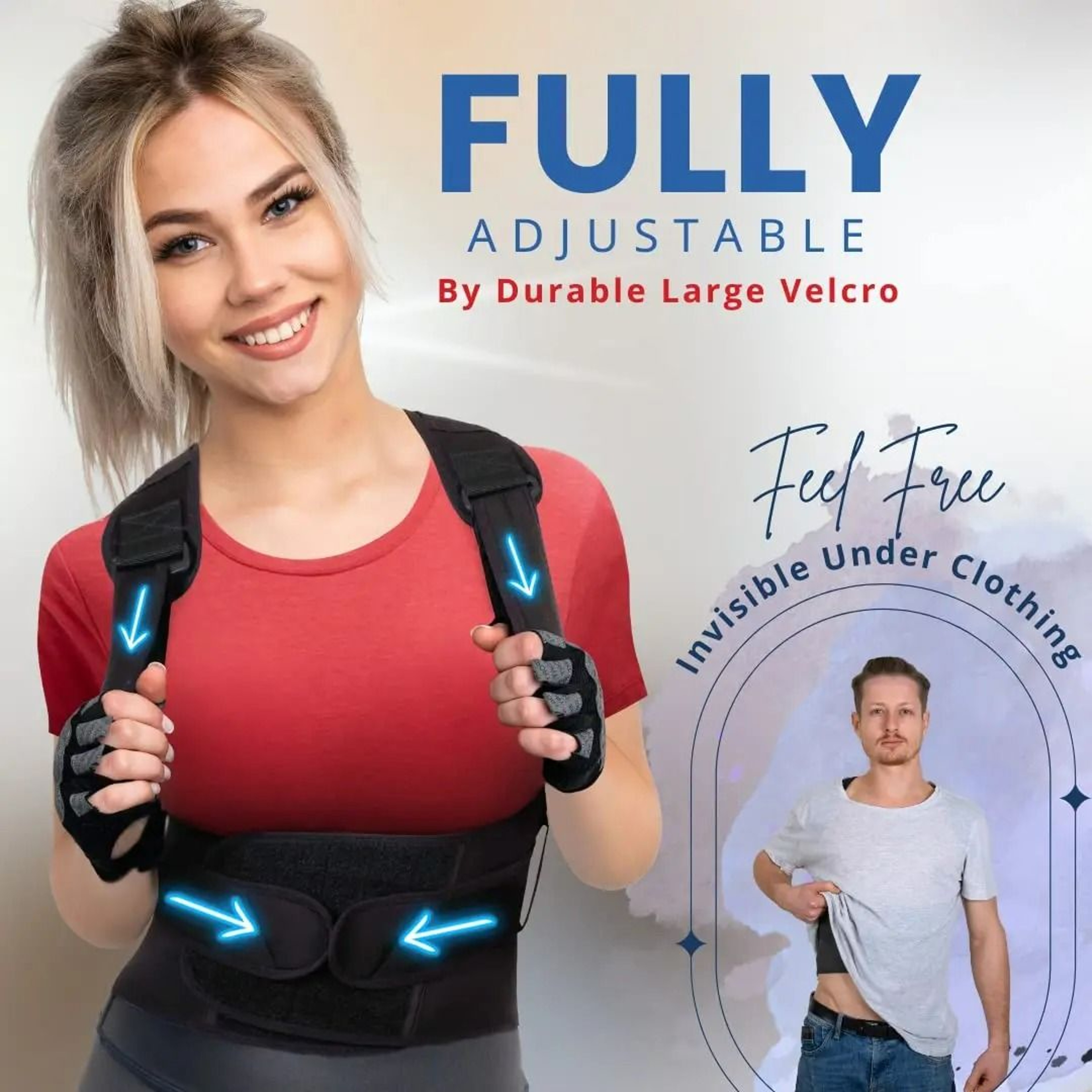 Full Back Posture Corrector  LowerUpper Back Support Brace 4