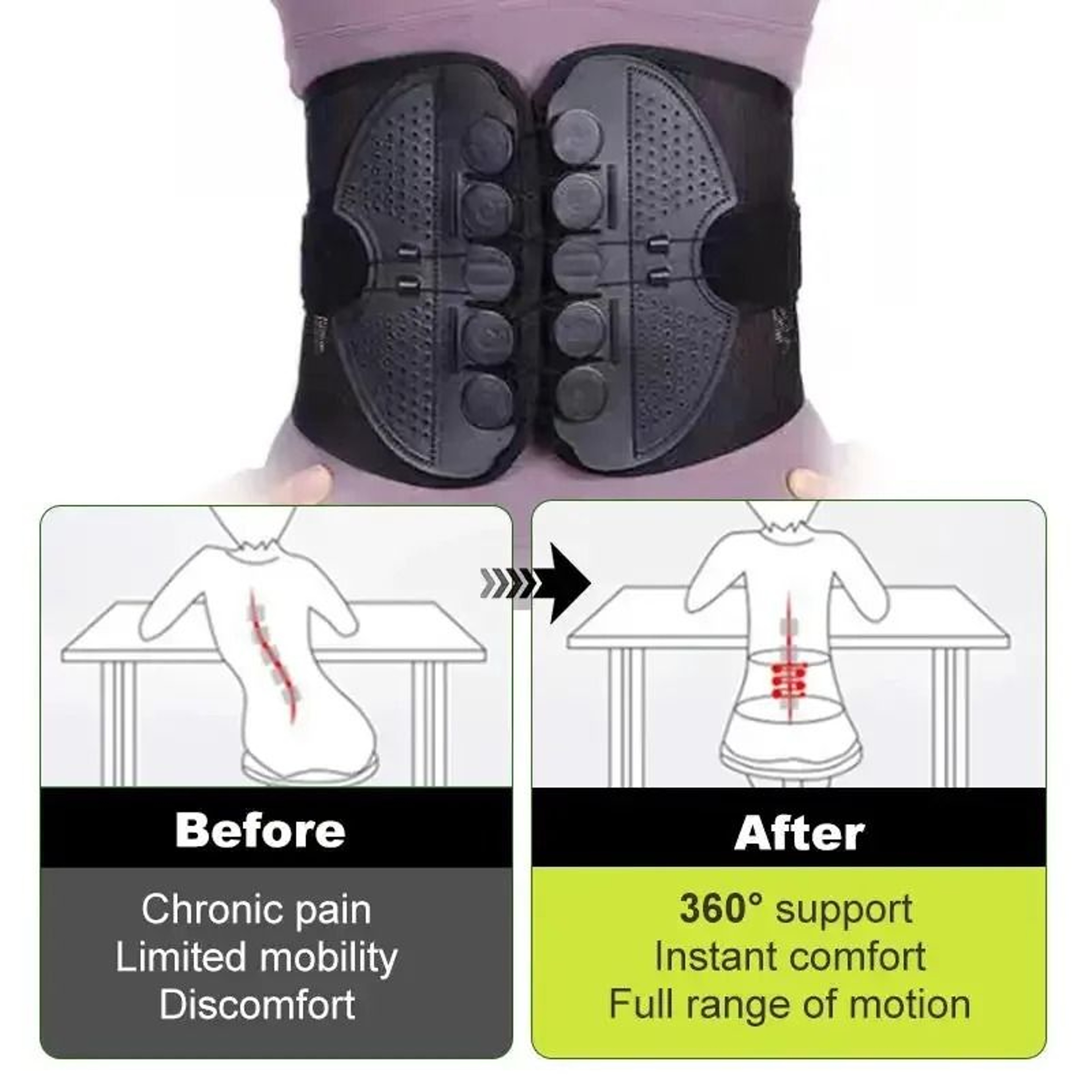 Adjustable DoublePull Pulley Lumbar Support Belt 2